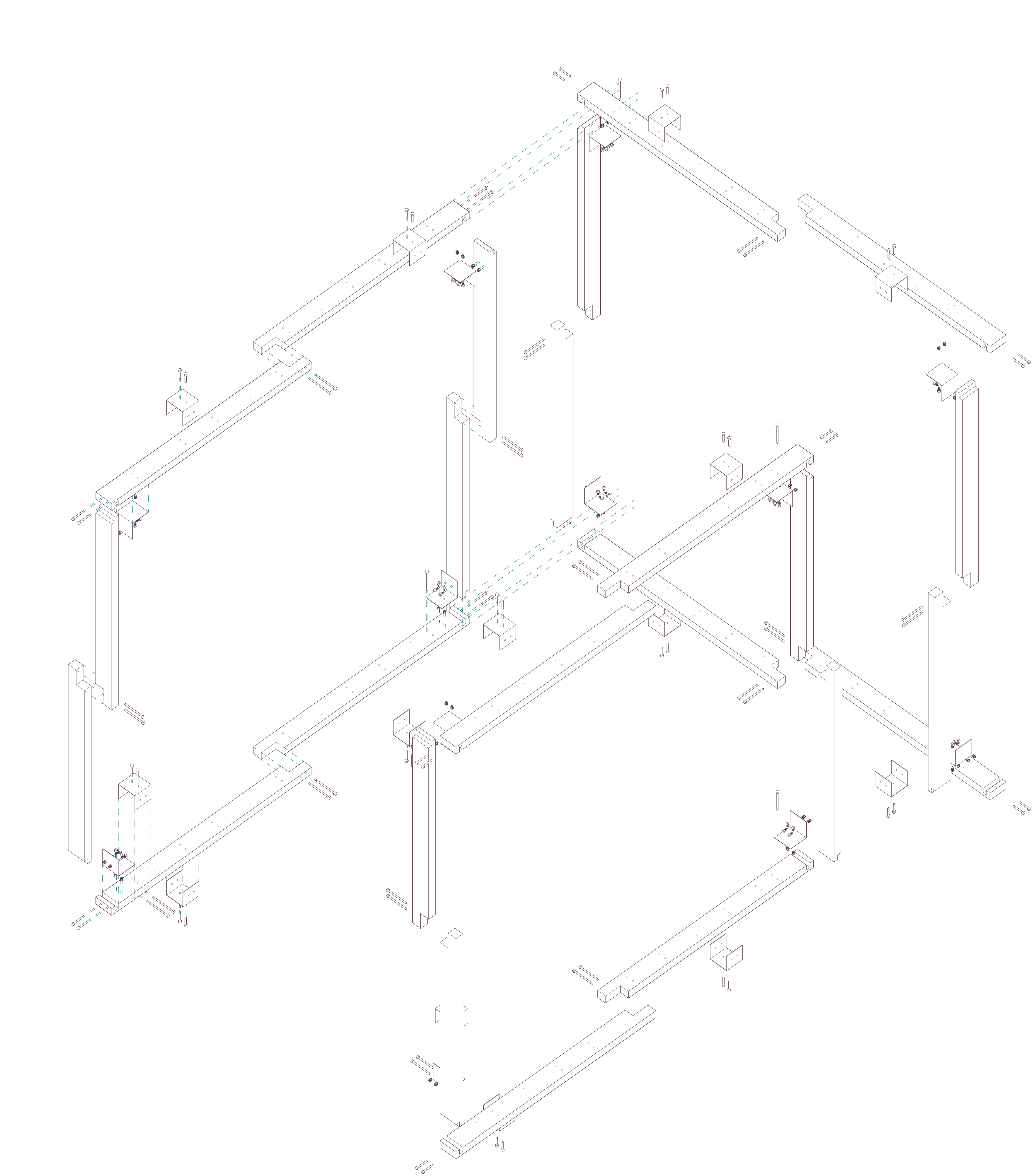 drawing of exploded axon