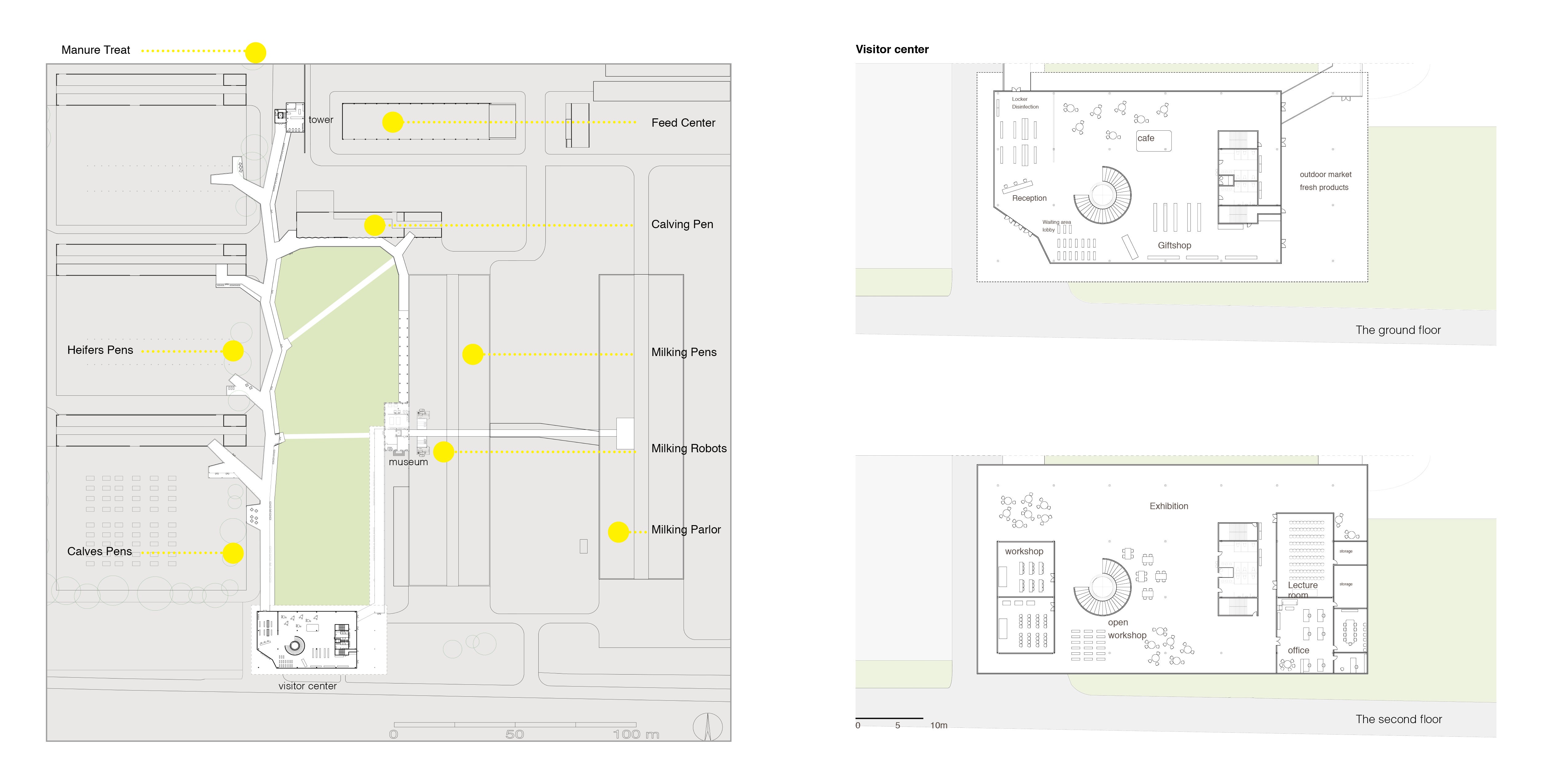 drawing: site plan and visitor center