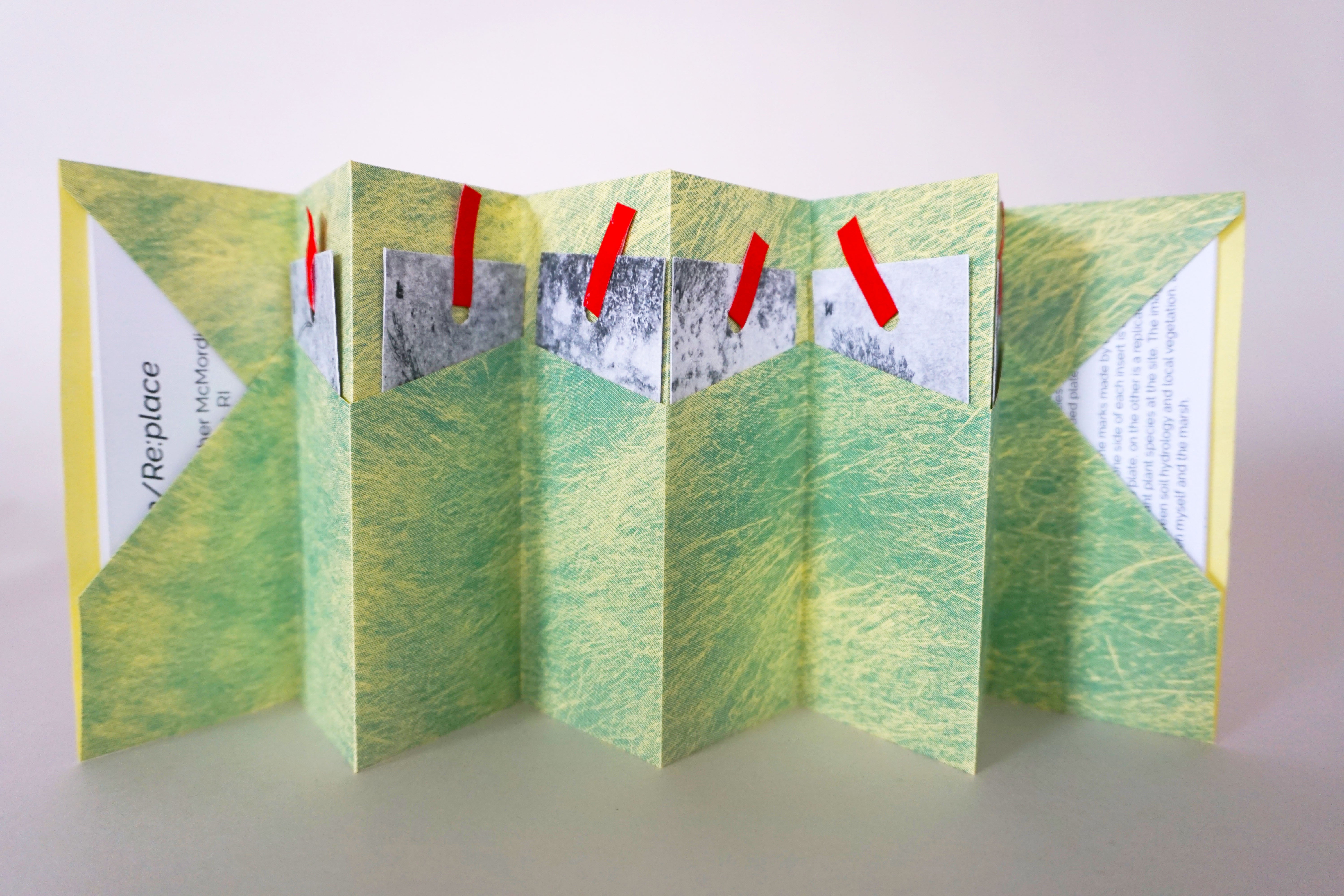 Accordion fold artist book with pockets