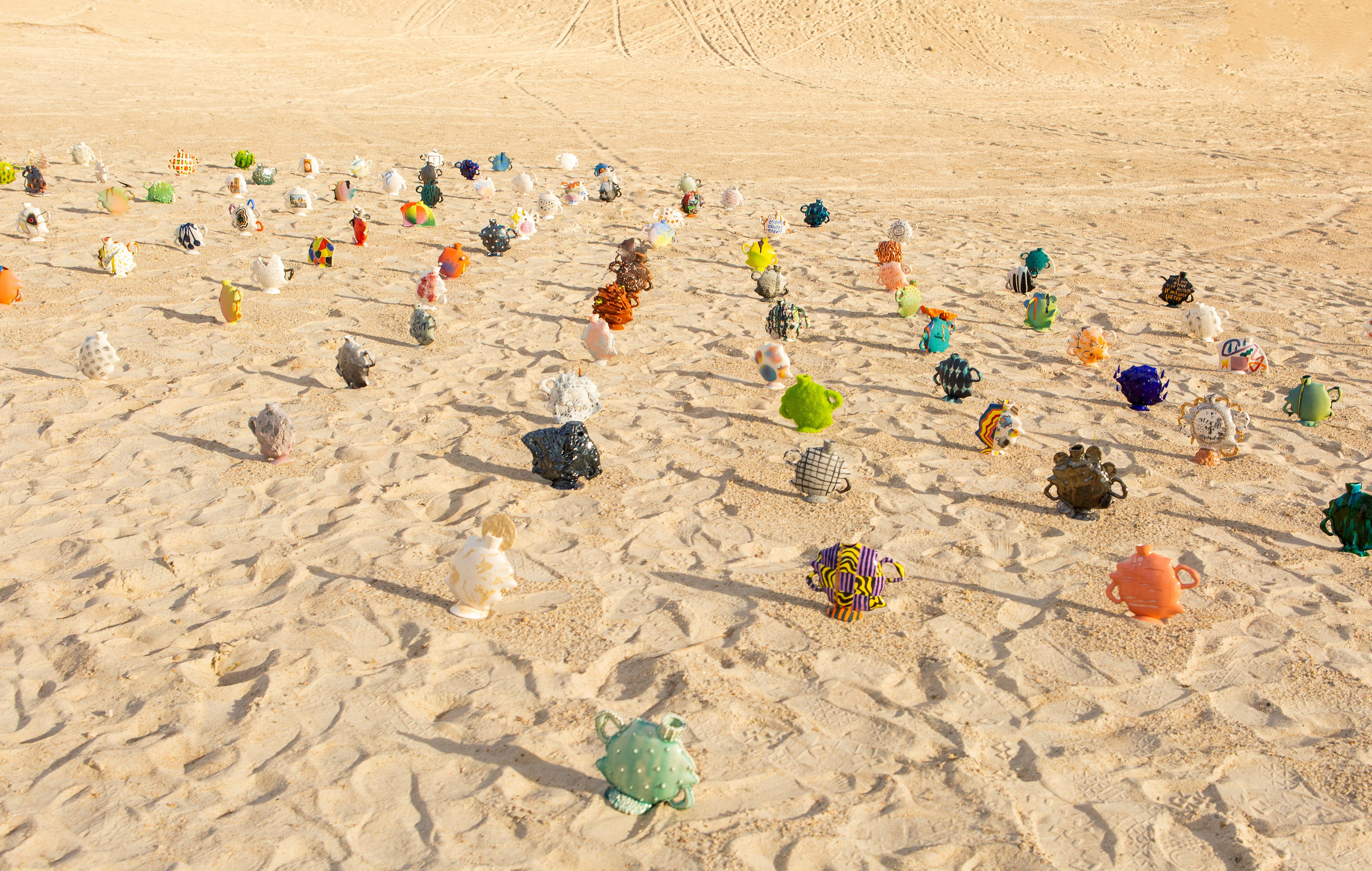 Ceramics installation on the beach
