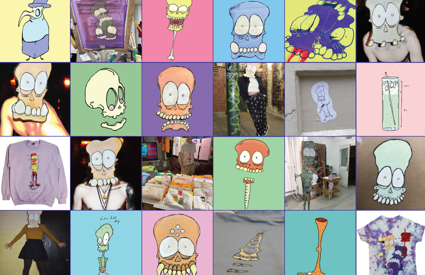 collage with photo-illustrated grid