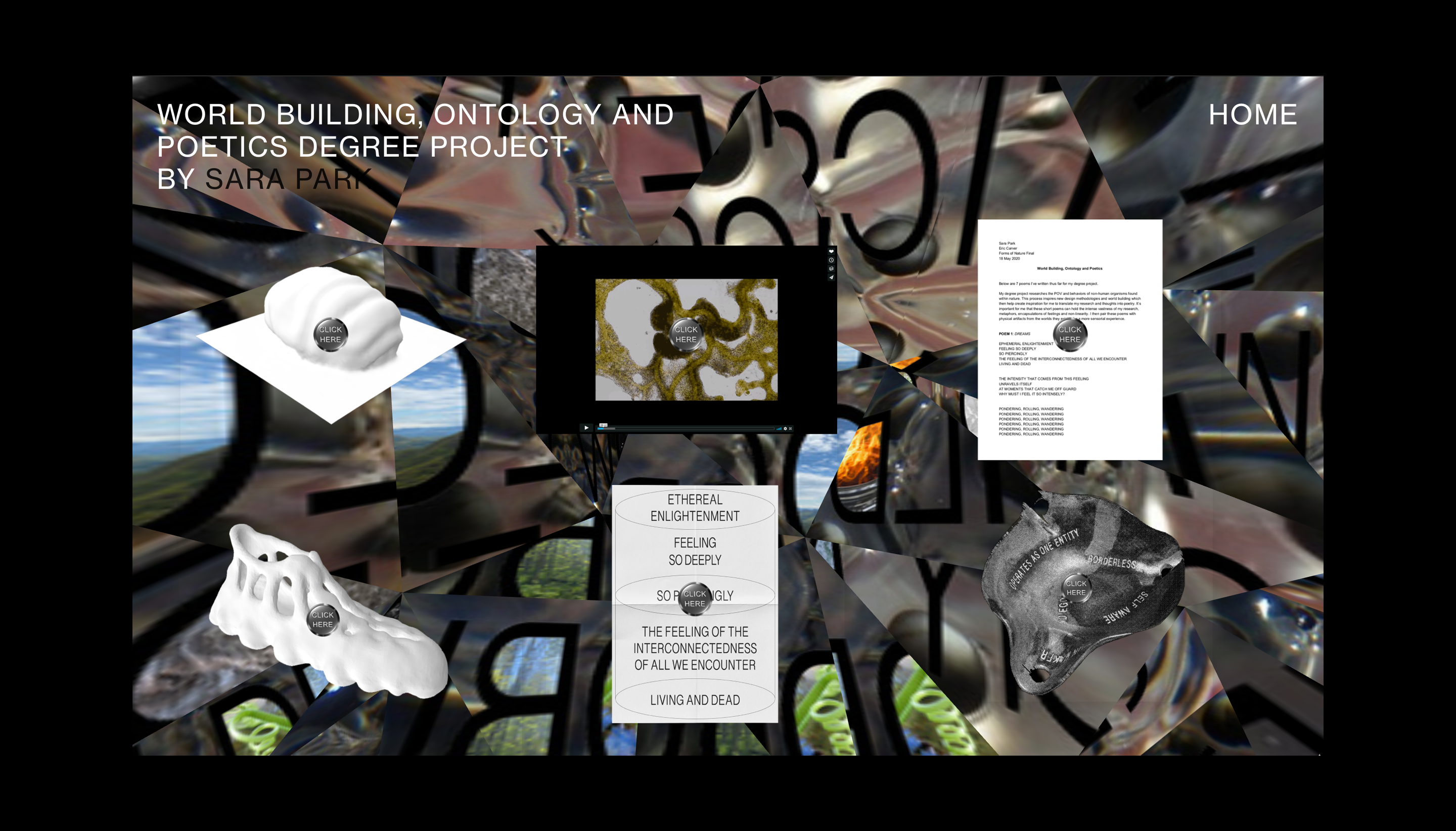 Screenshot of Degree Project Website