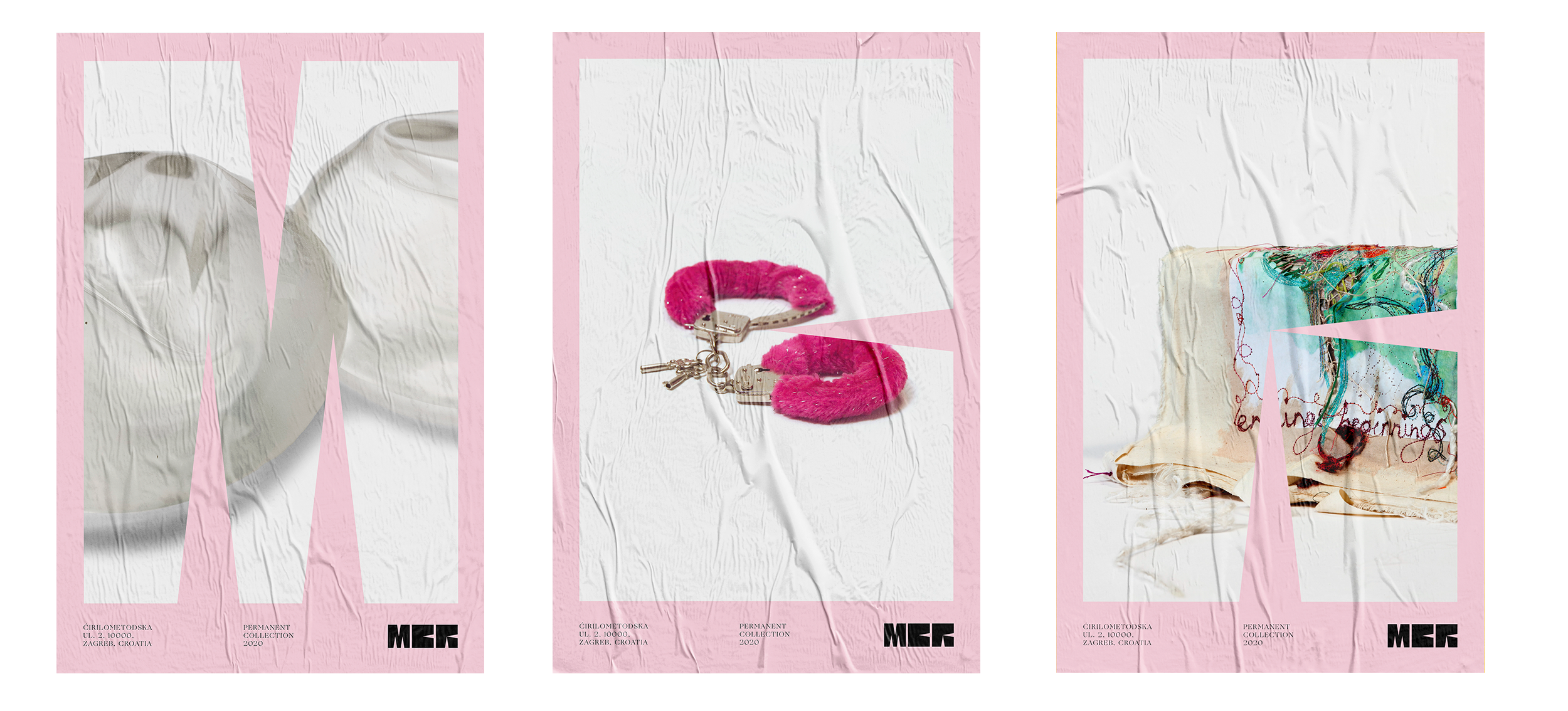 Poster designs for the rebrand of the Museum of Broken Relationships
