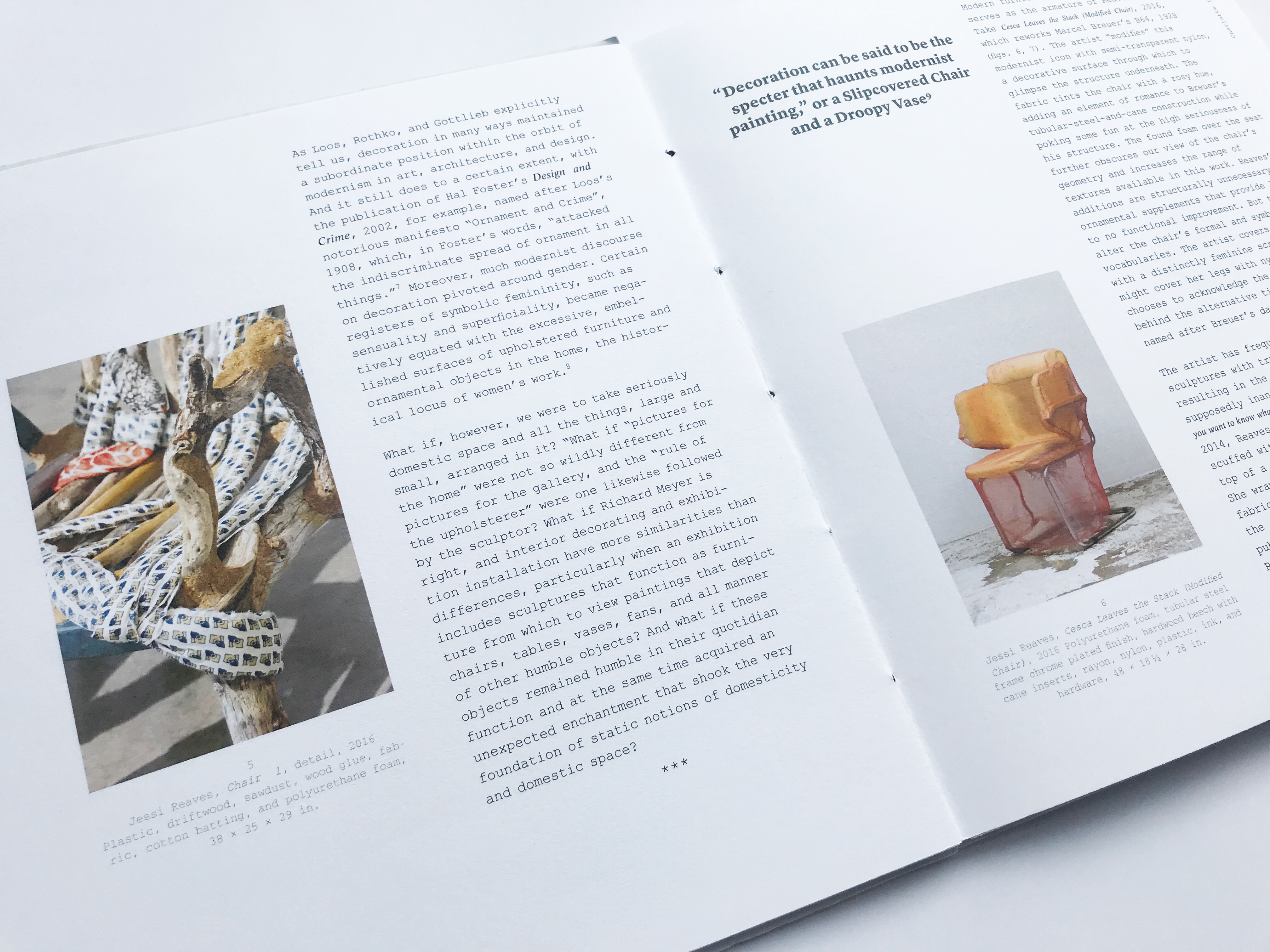 Book spread from 'The Surface of Stuff, The Stuff of Surface'