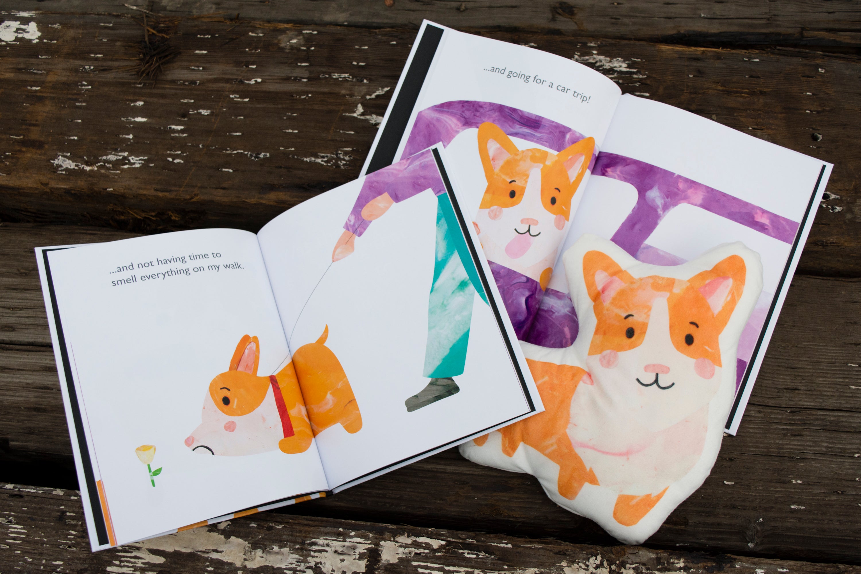 Illustrated book spreads from the book 'Tell Me About Your Day'