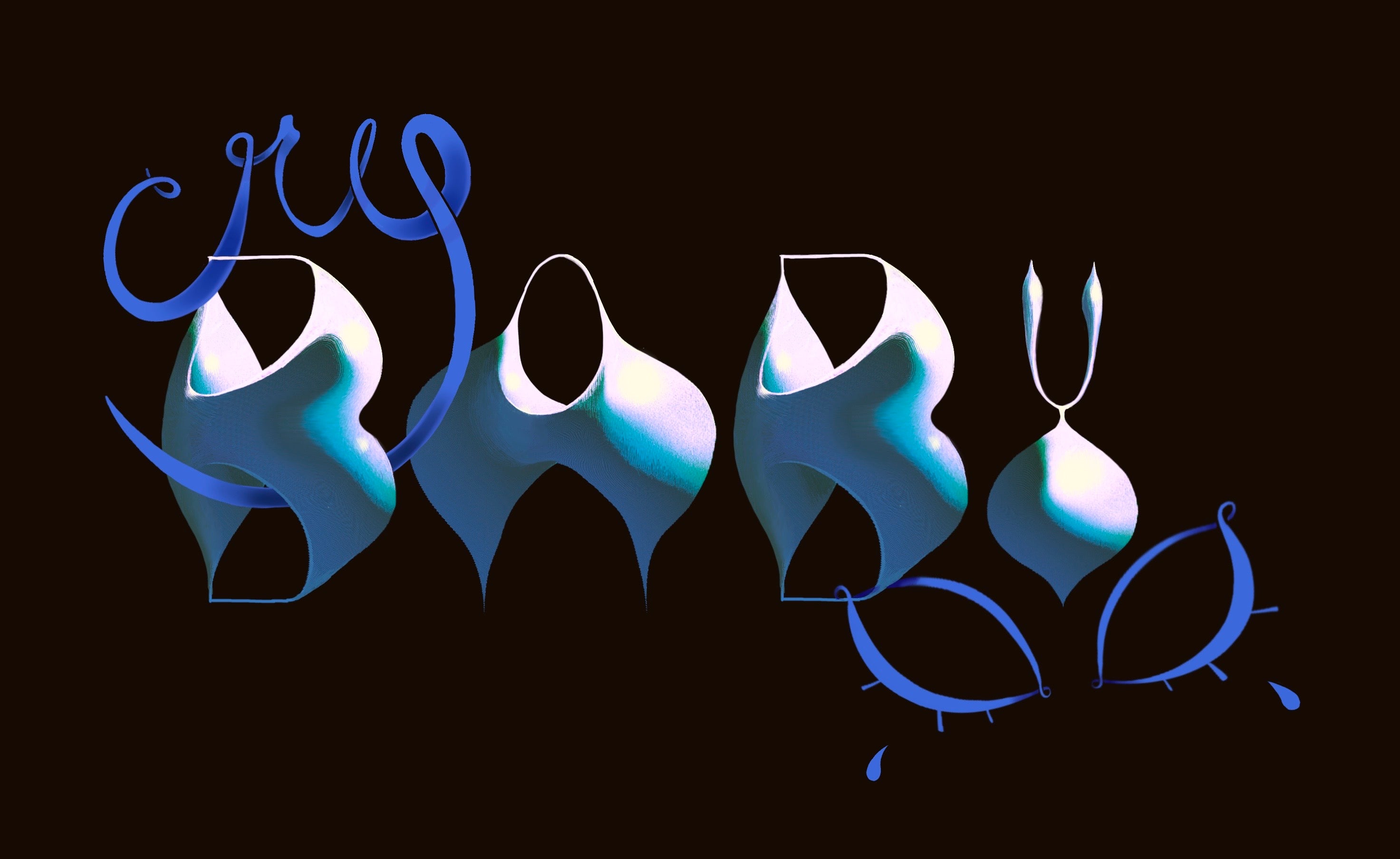 typography art, "crybaby"