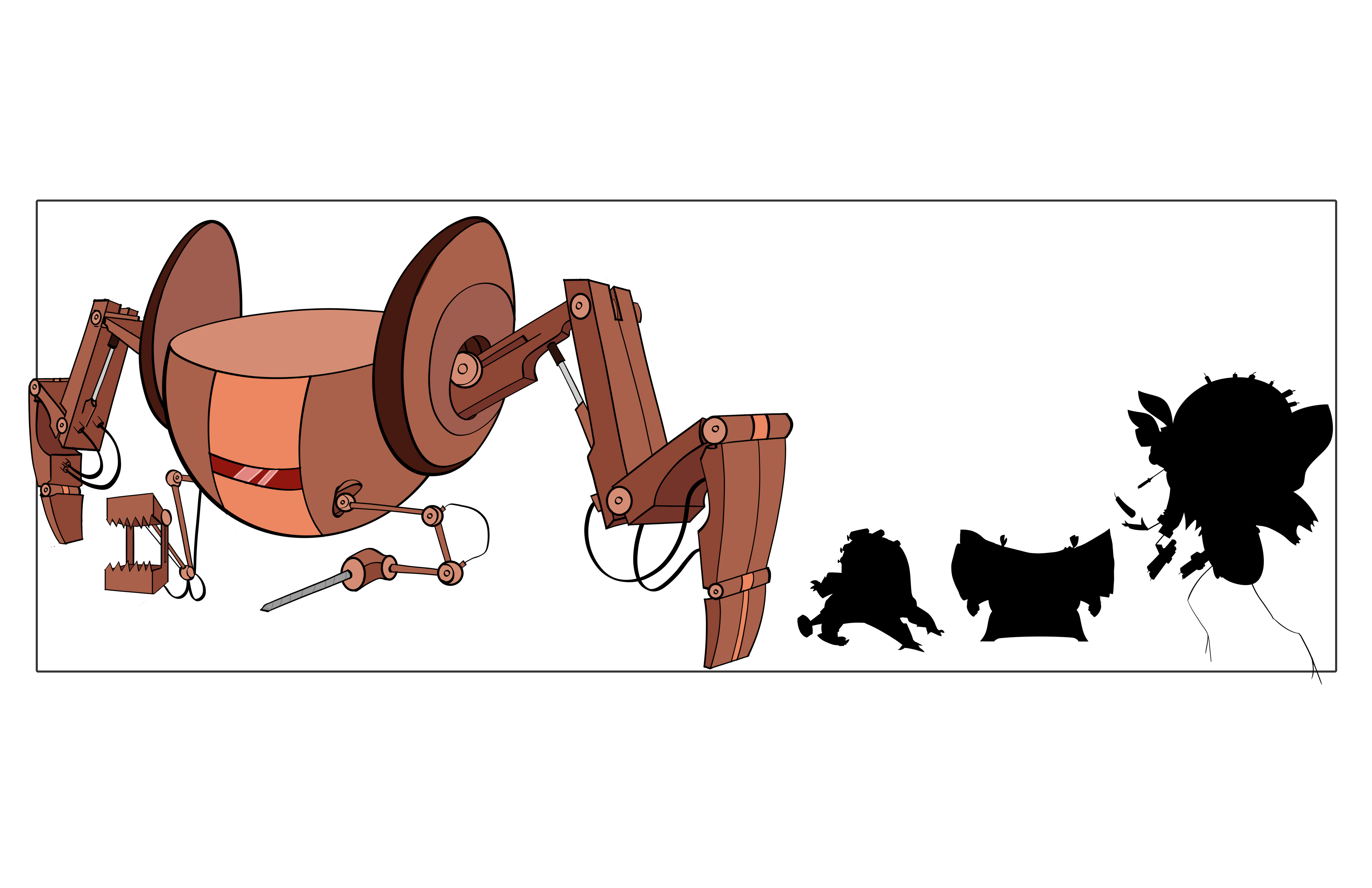 lineup of mechanical characters