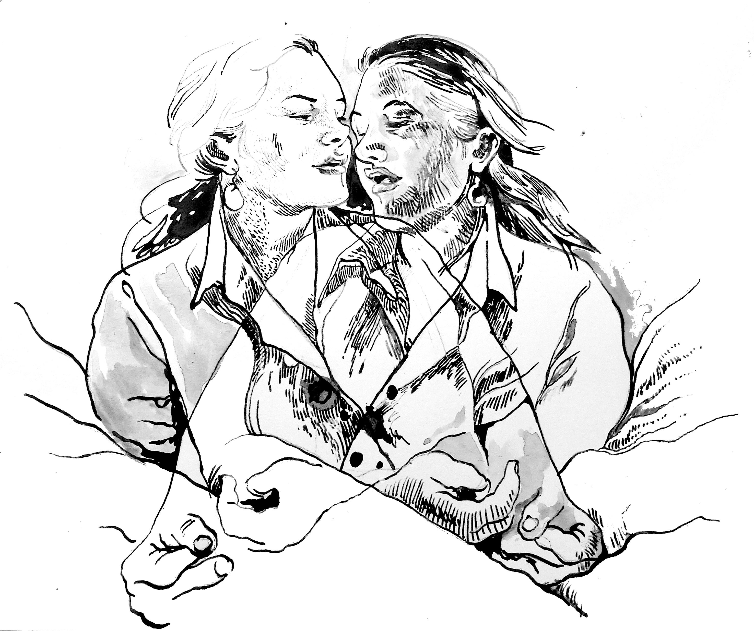 a couple embracing each other