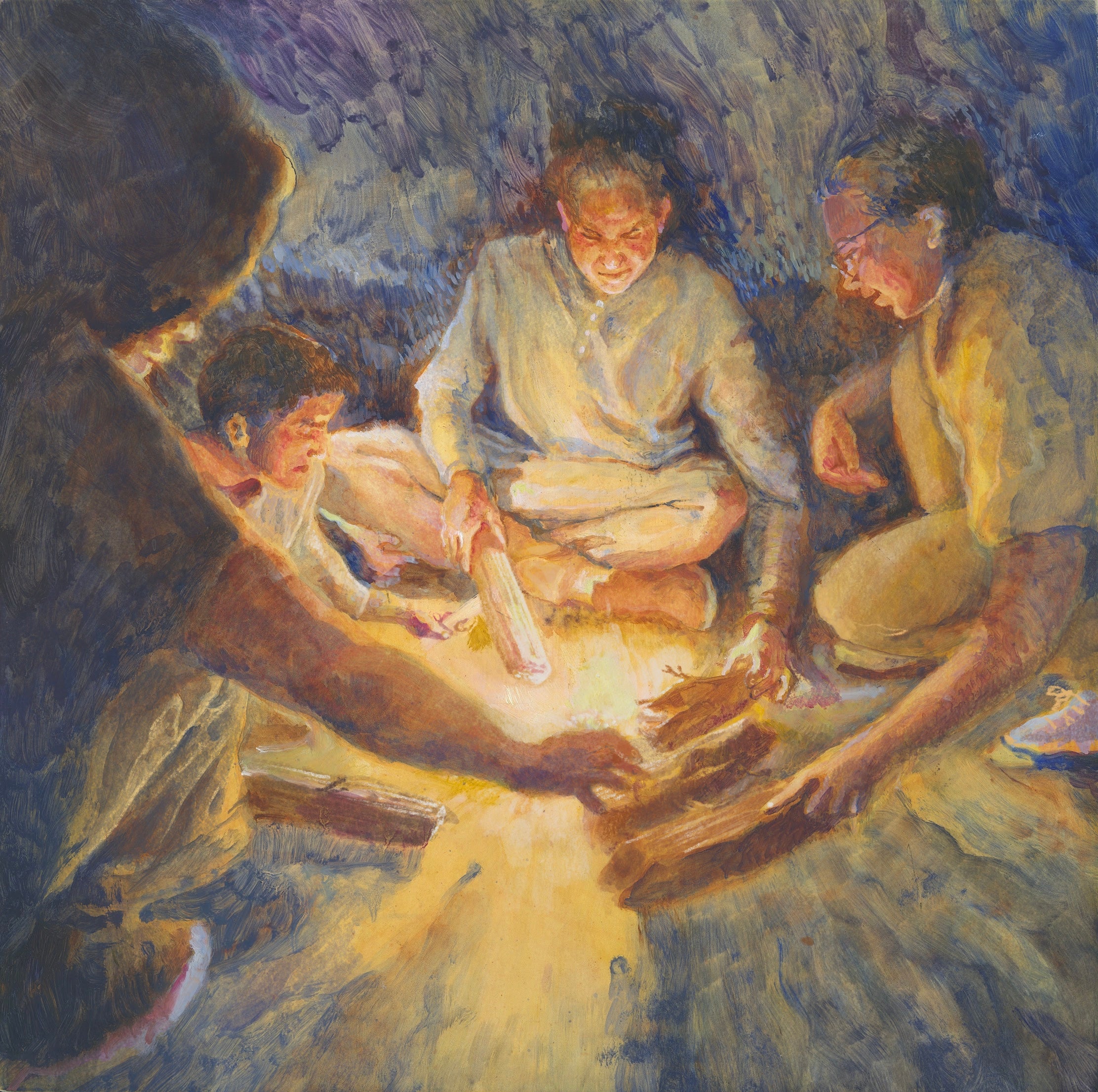 family gathering with four people