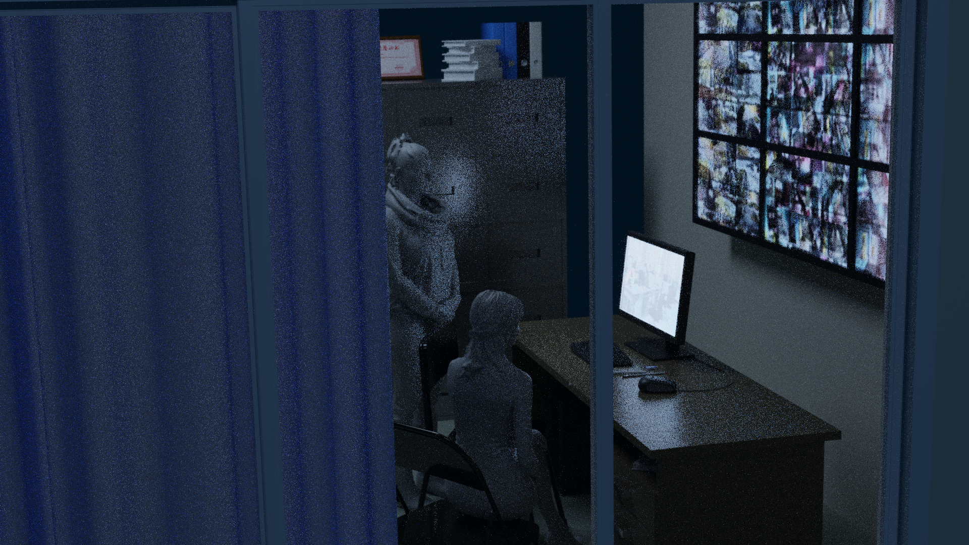 Scene mock-ups for film "Haze in her Room"
