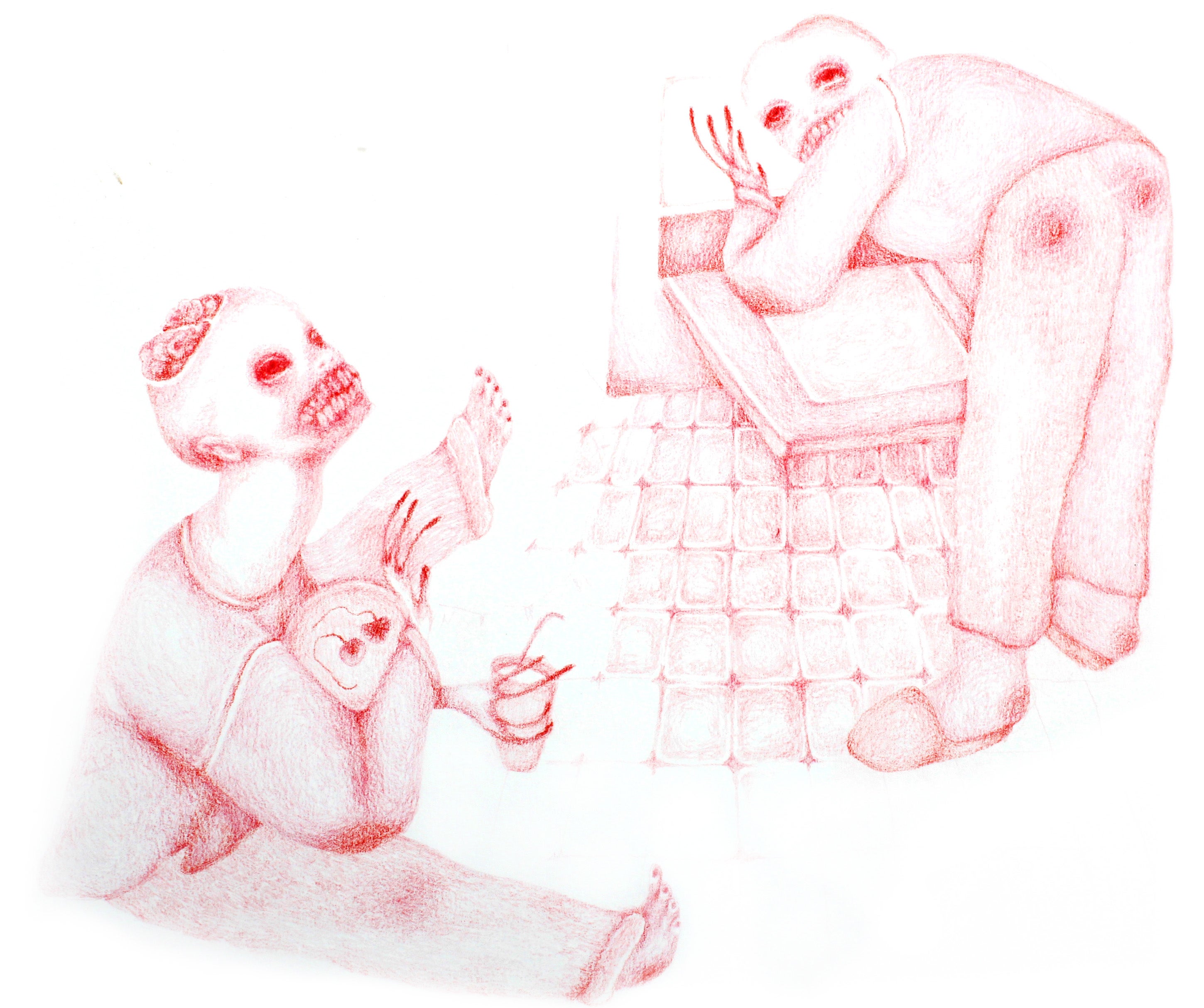 Pastel pencil on paper