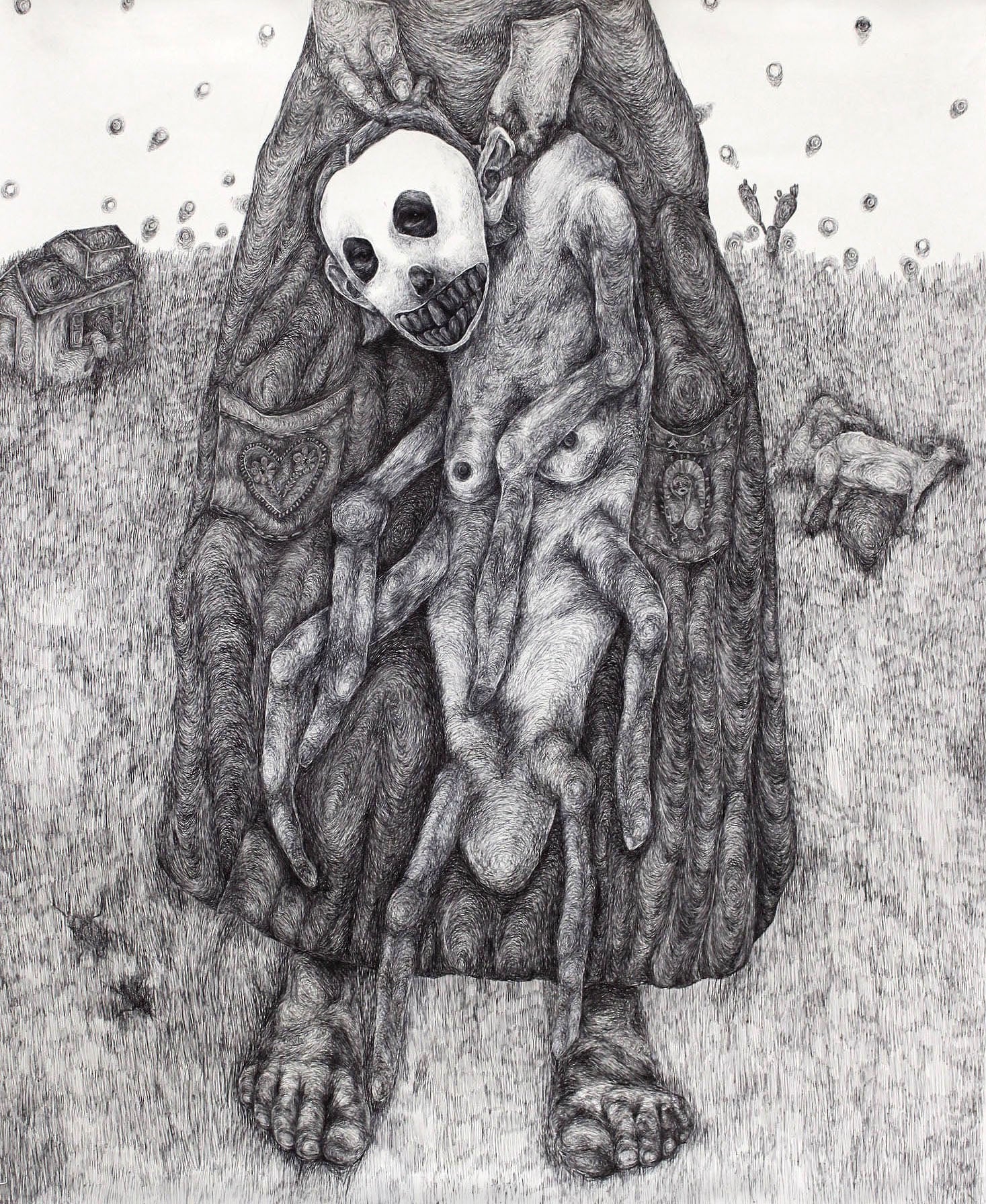 Ballpoint pen on paper 