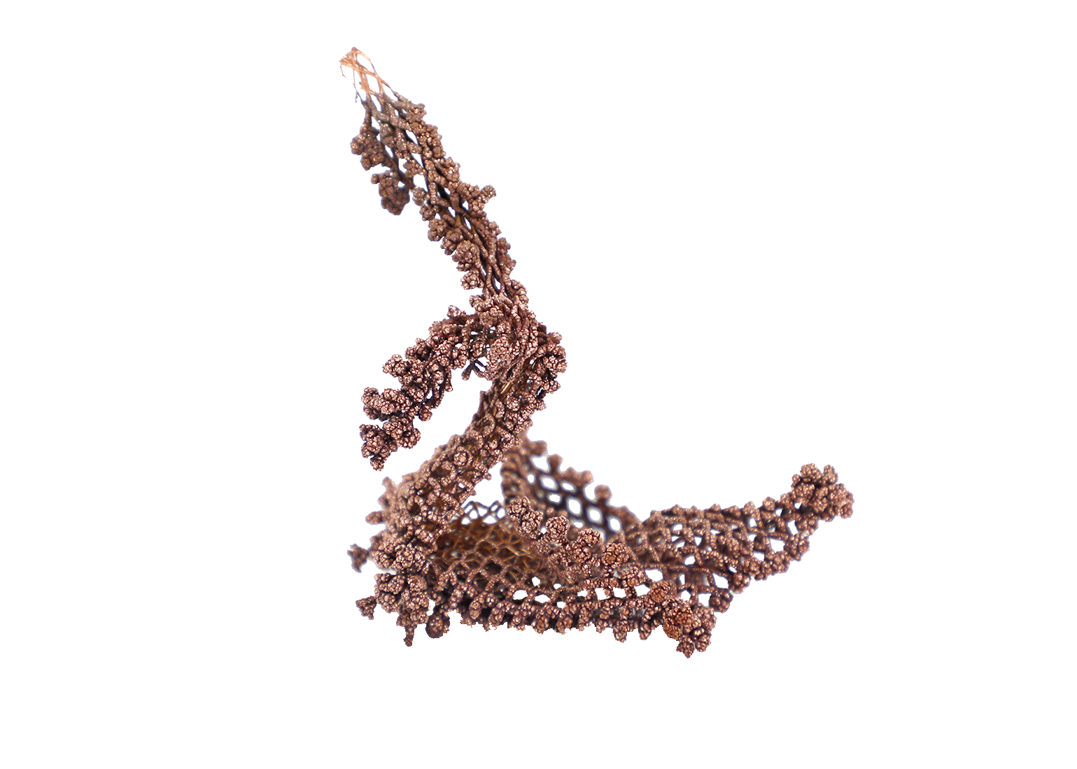 copper crystal in the shape of a swan