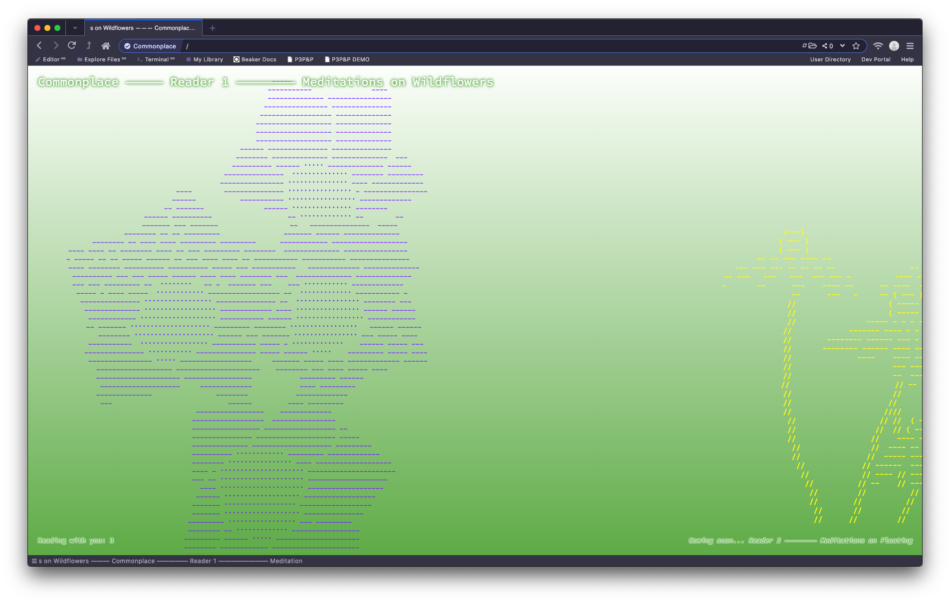 Scrolling sideways reveals more flowers