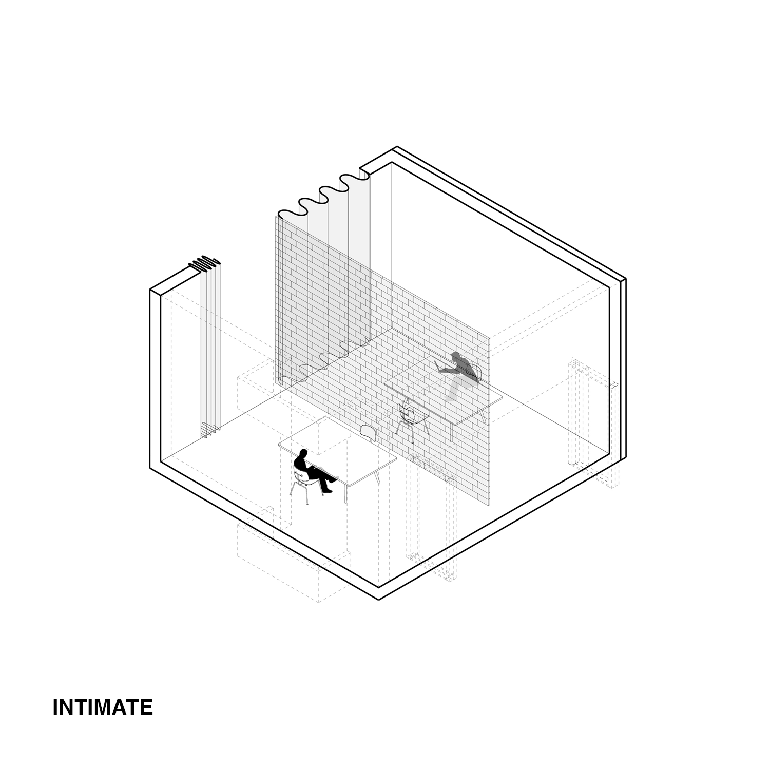 Gif of changing uses in intimate space