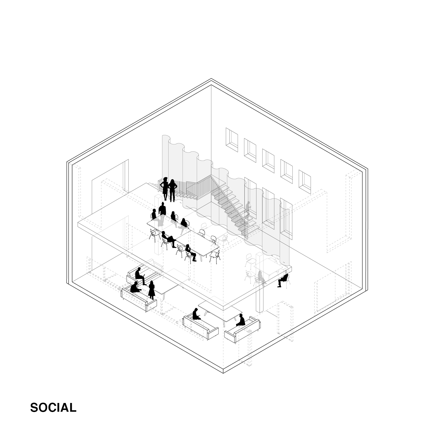Gif of changing uses in social space