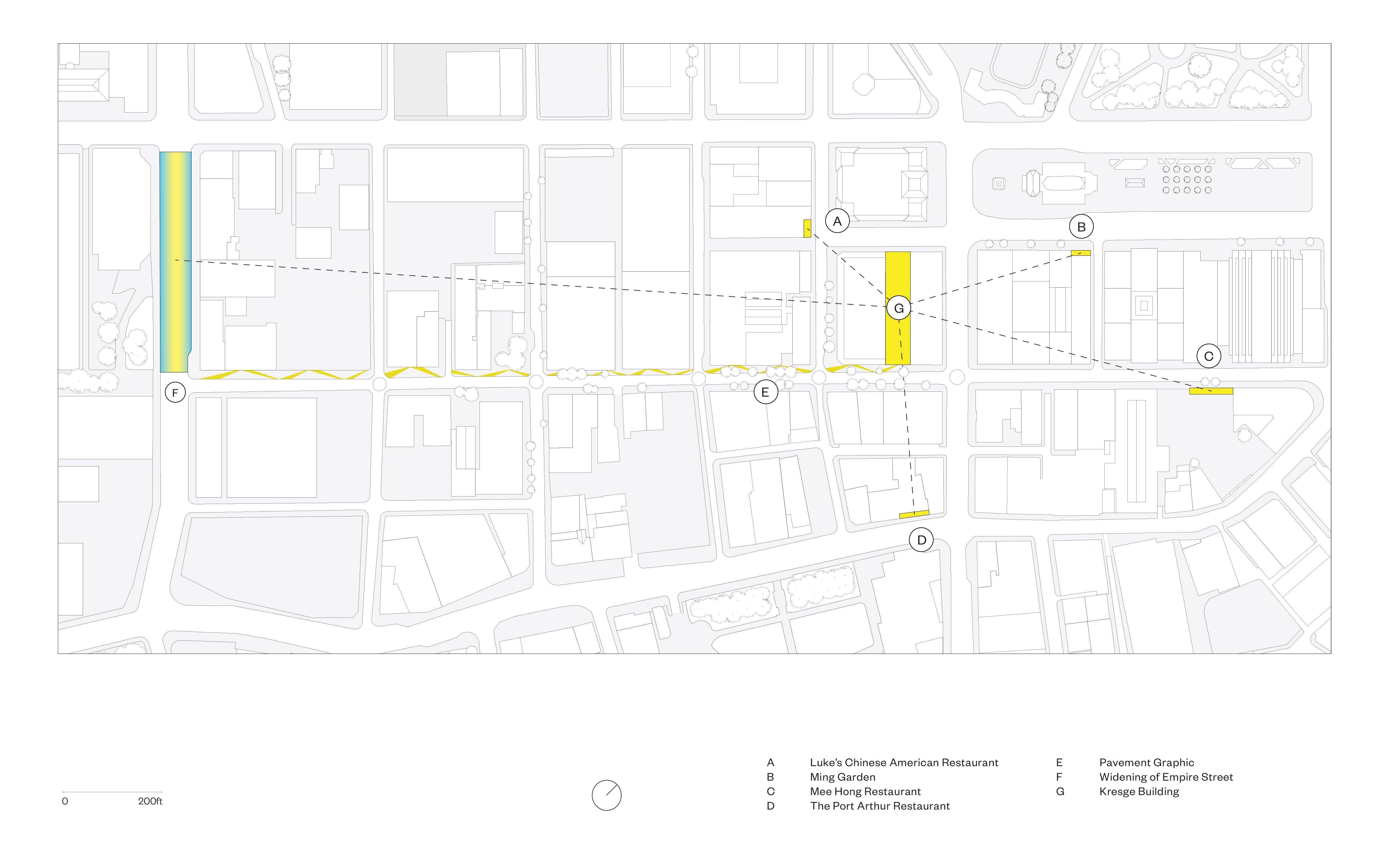 Masterplan of the network of digital projections