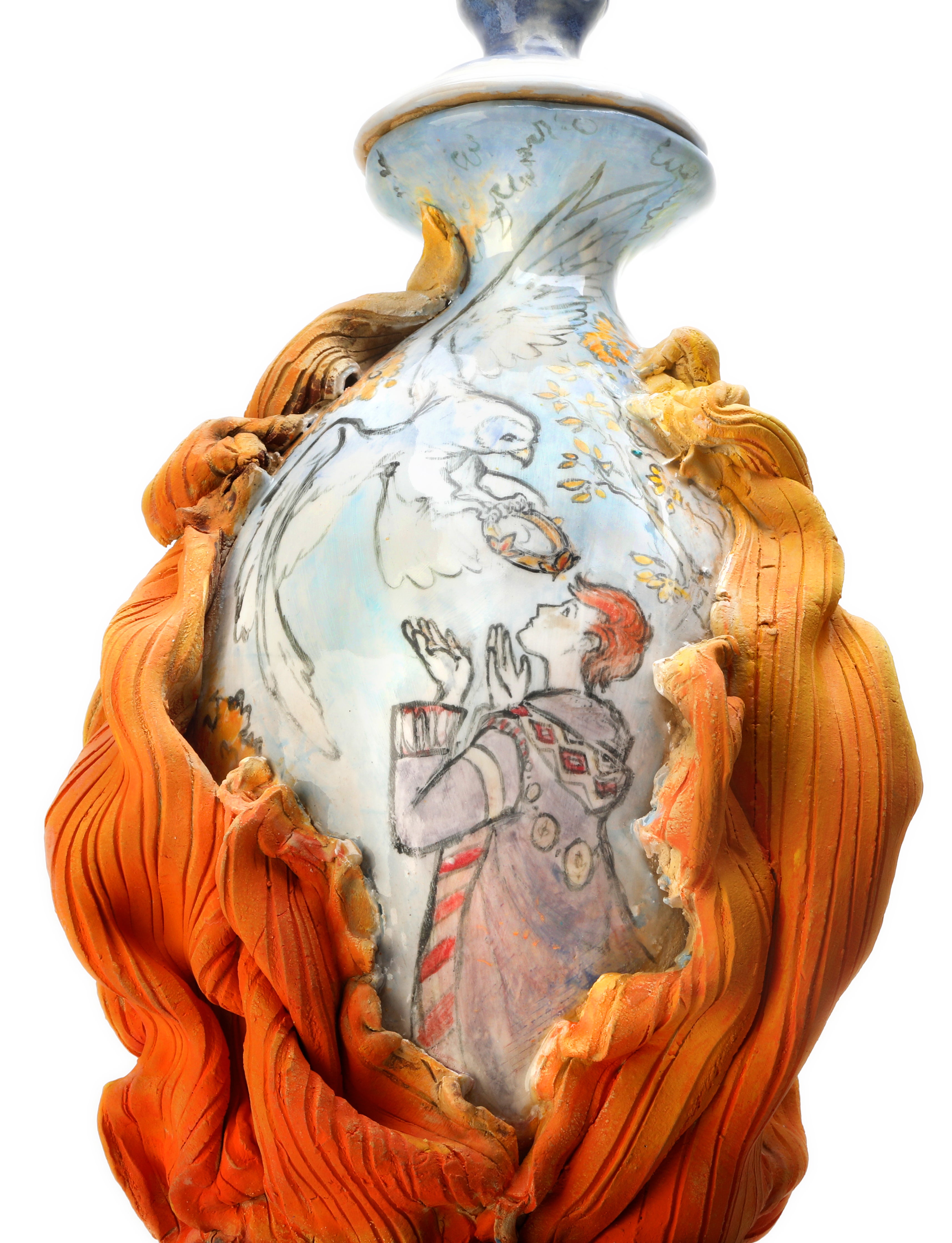 Illustration of Owl delivering crown on Autumn Vessel by Matt Becker
