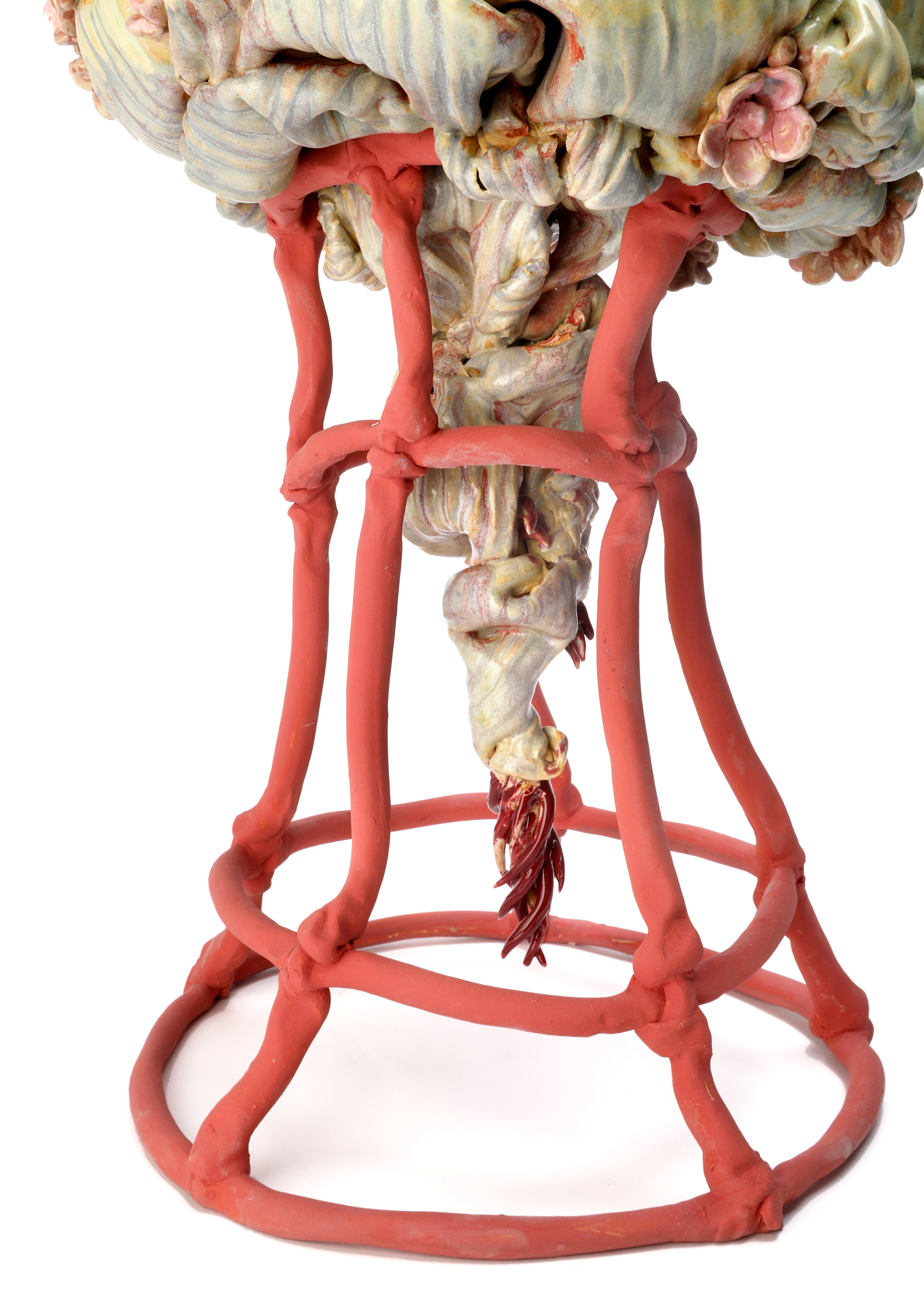 Bottom portion of Spring vessel made of a network of clay coils. 