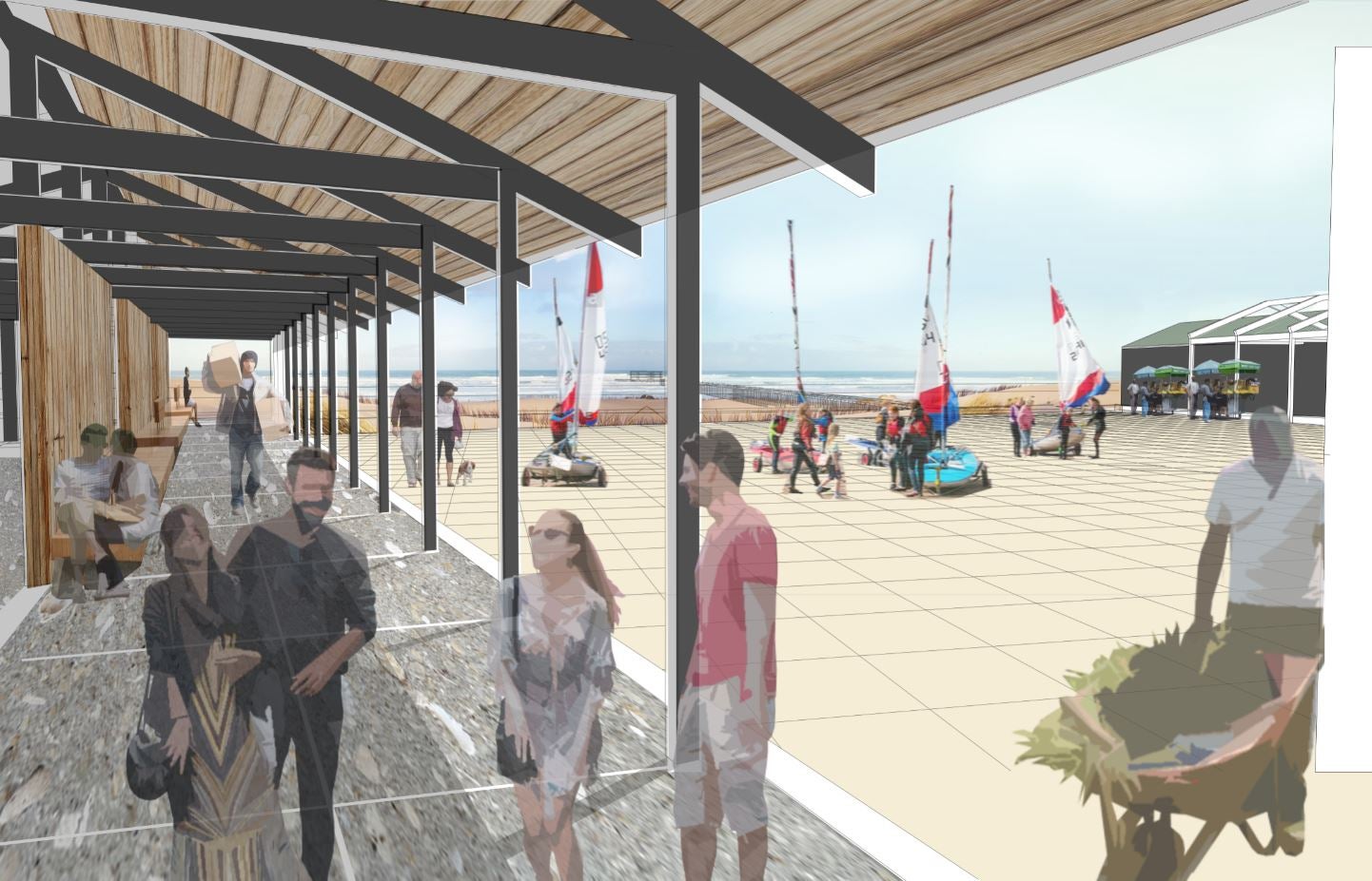 A perspective within the Casino Square Area.