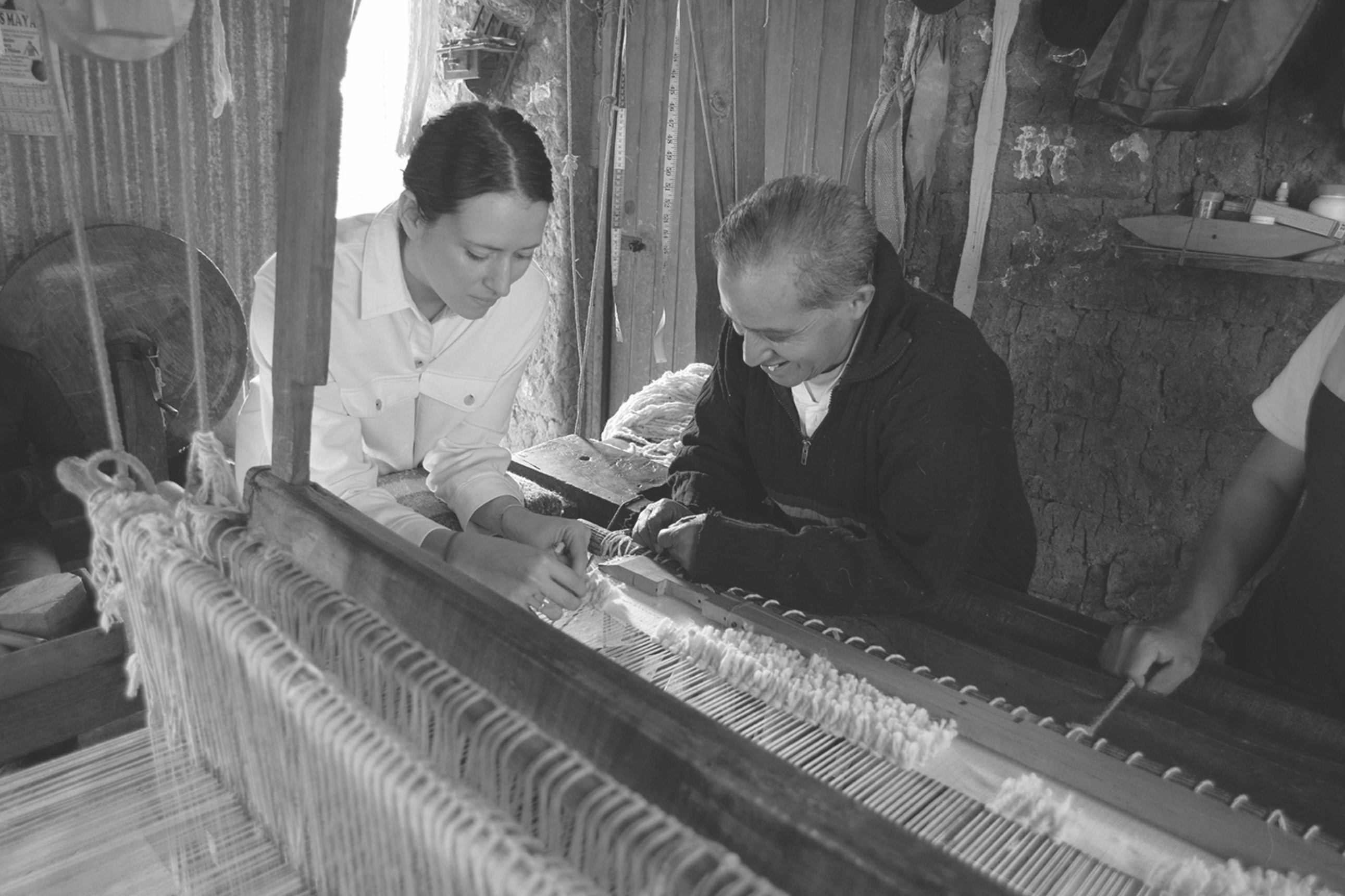 Apolonio Vicente and me in wooden Loom