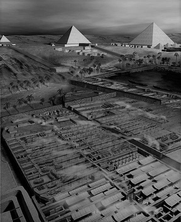 The Workers’ Town at the Giza Pyramid site  The site is also known by its Arabic name, Heit el-Ghurab, and is sometimes called “the Lost City of the Pyramid Builders.”(Foley, 2001)