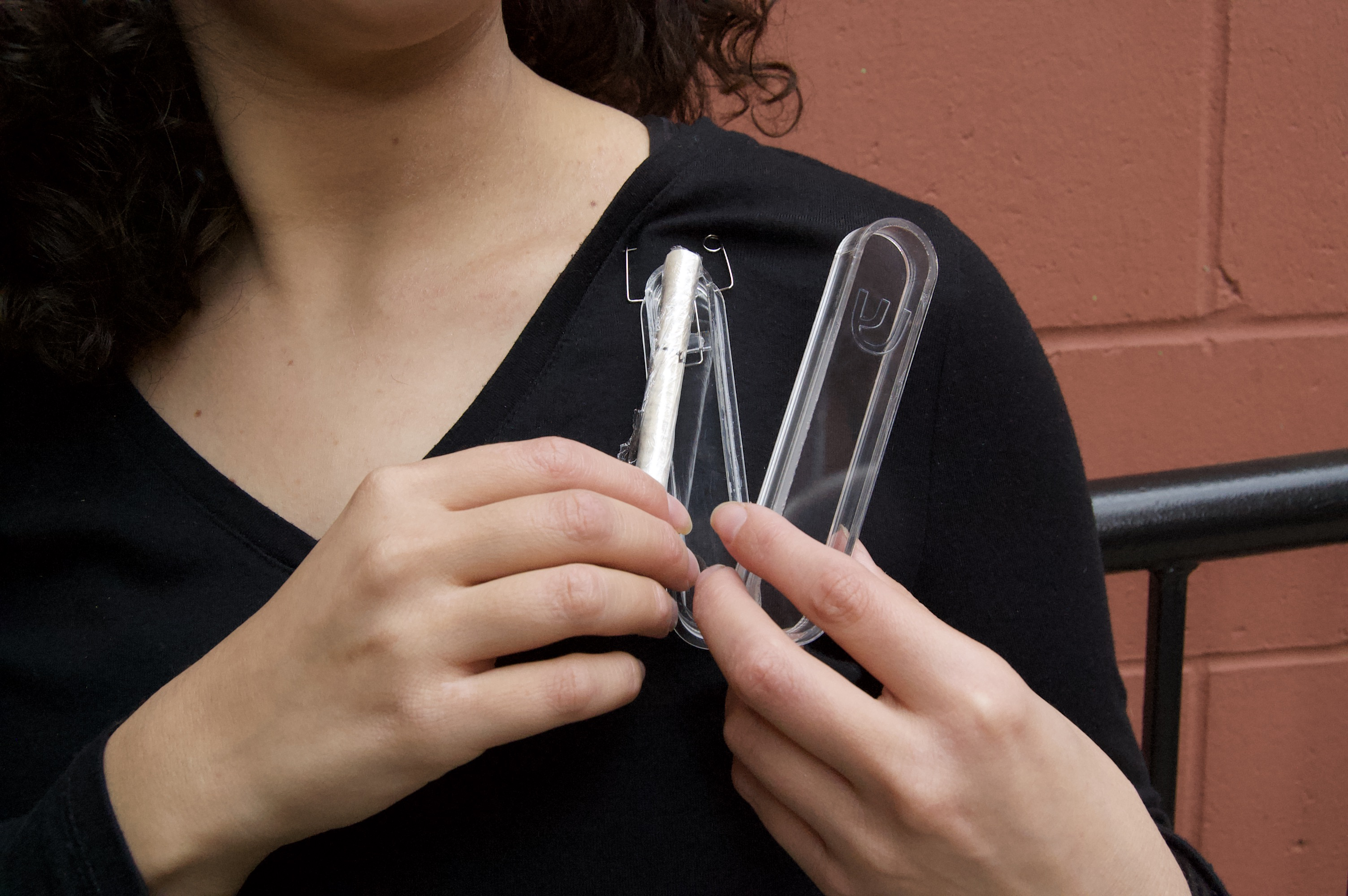 Clear Mezuzah Worn