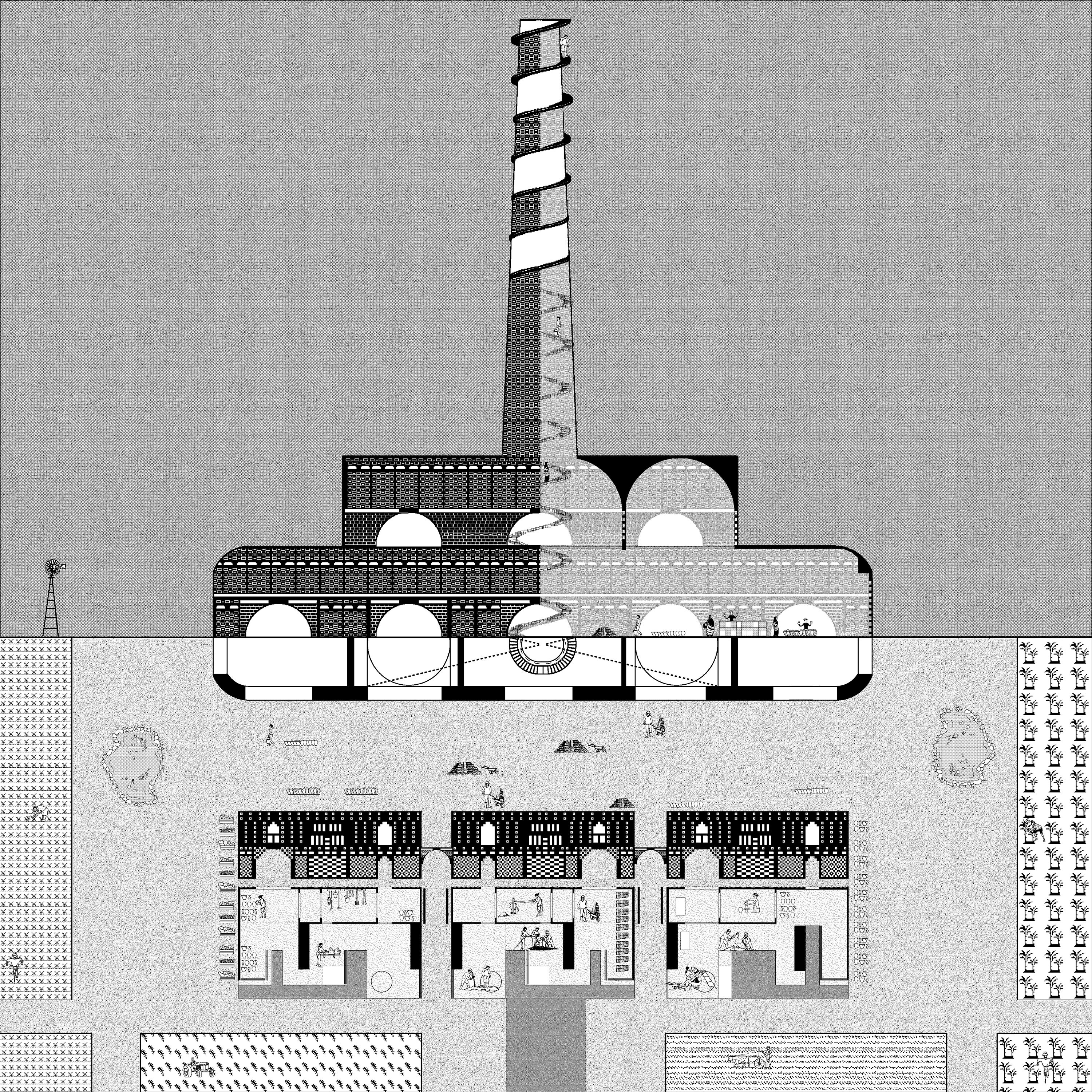 Illustration showing the design of the new kiln ecology