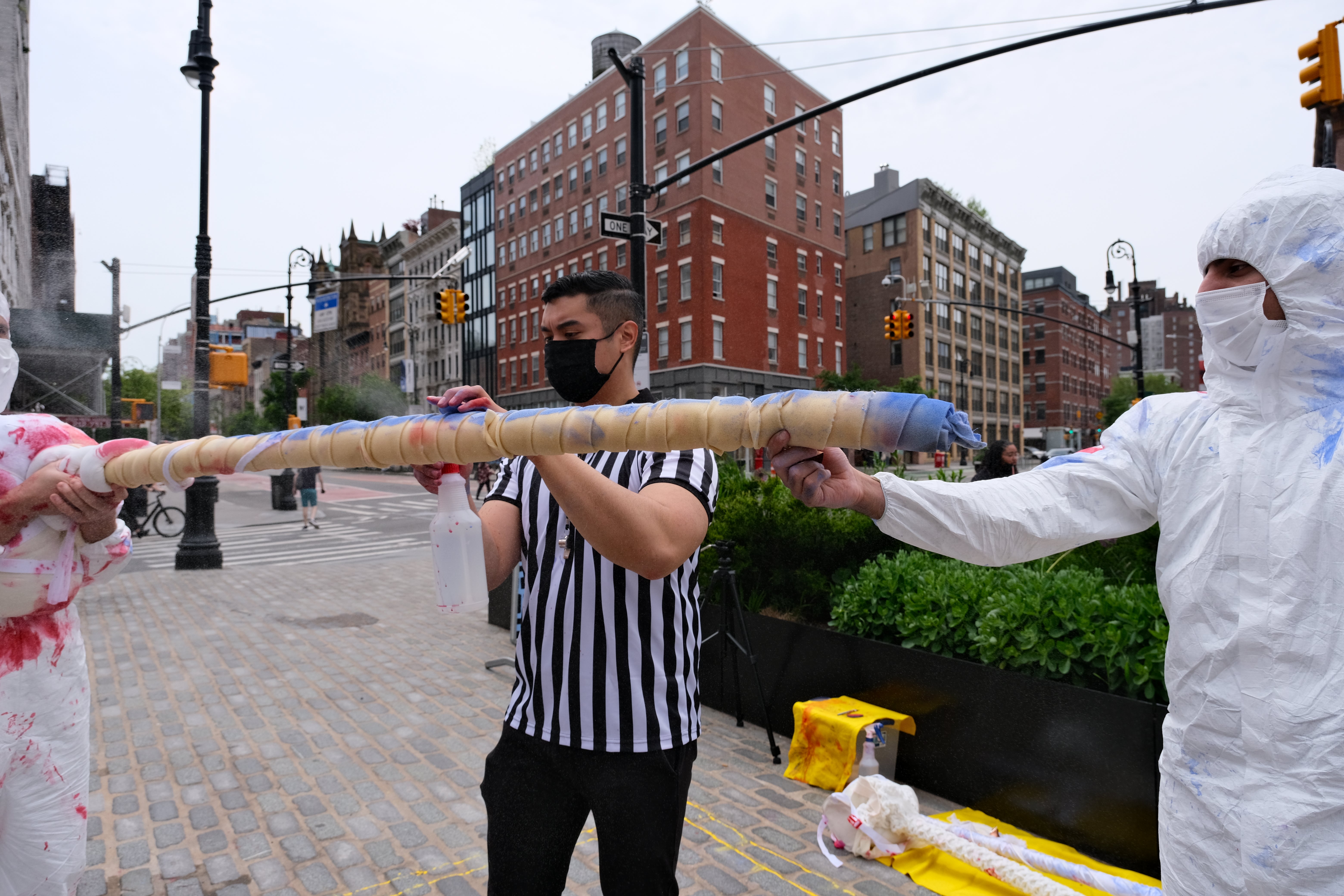 Ram Harness Games are performances choreographing and manifesting the mental, physical, and social conditions of social distancing during COVID-19. Inspired by ram harnesses. Collaboration with Hannah Lutz Winkler.