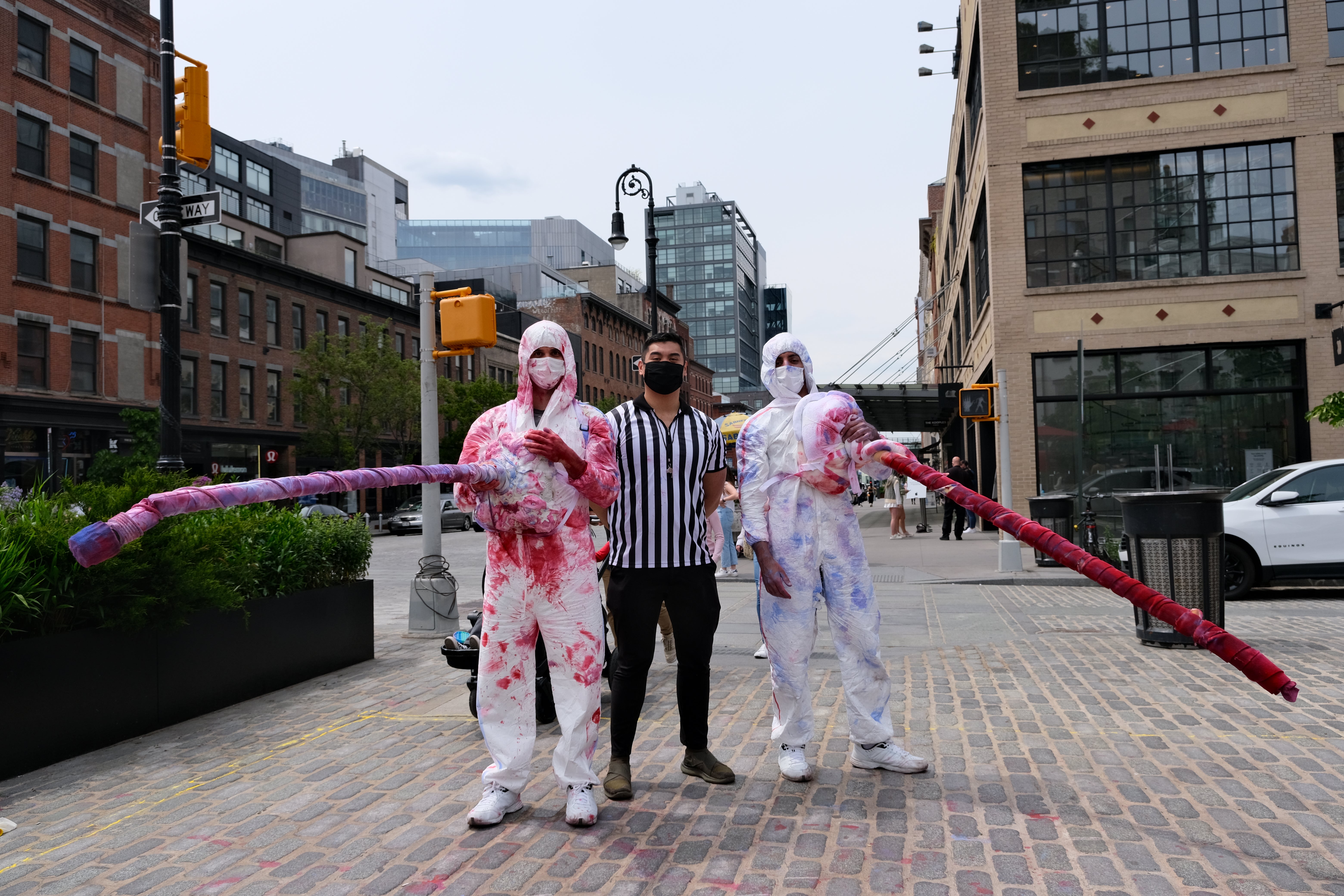 Ram Harness Games are performances choreographing and manifesting the mental, physical, and social conditions of social distancing during COVID-19. Inspired by ram harnesses. Collaboration with Hannah Lutz Winkler.