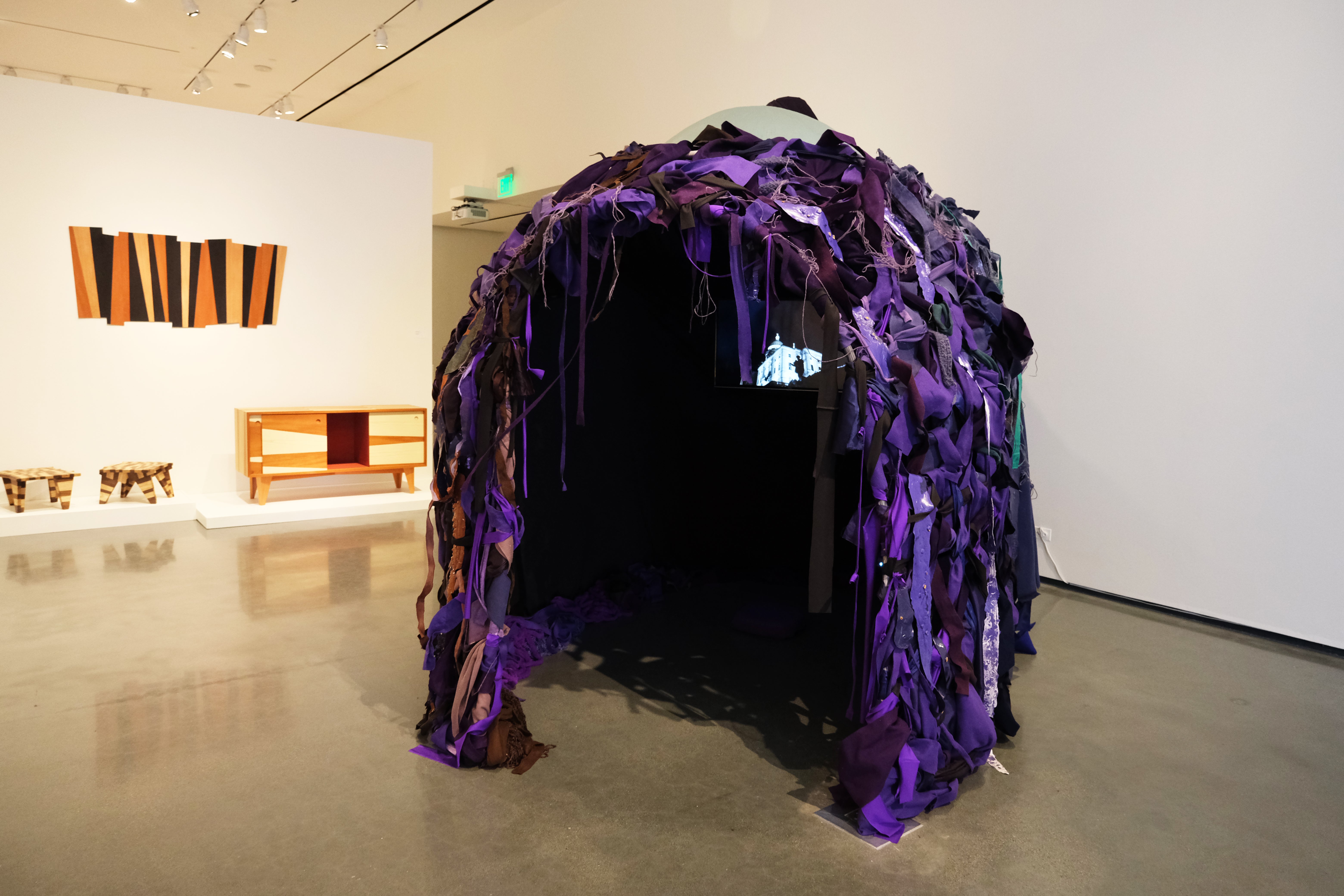 Large purple sculpture