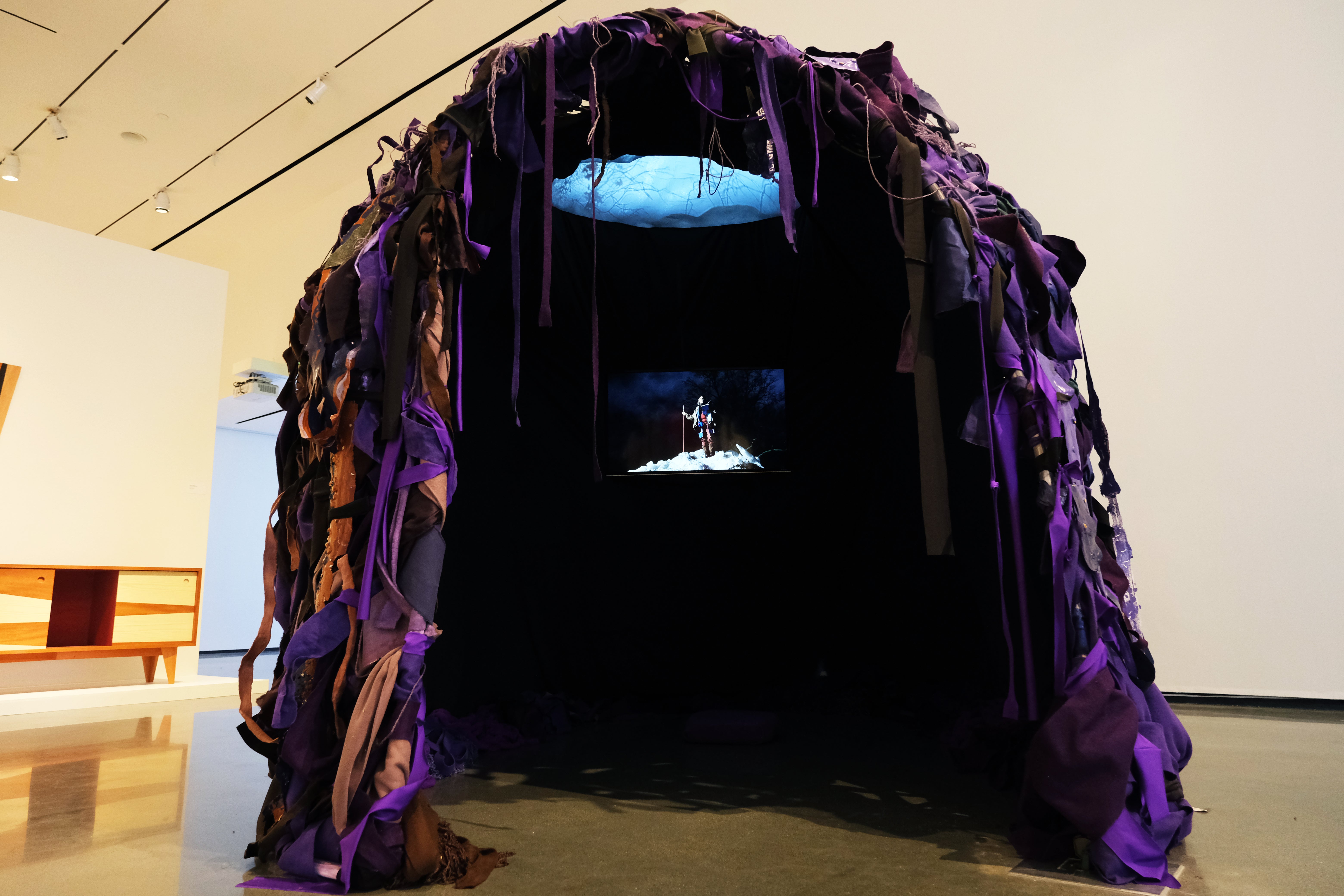 Large purple sculpture