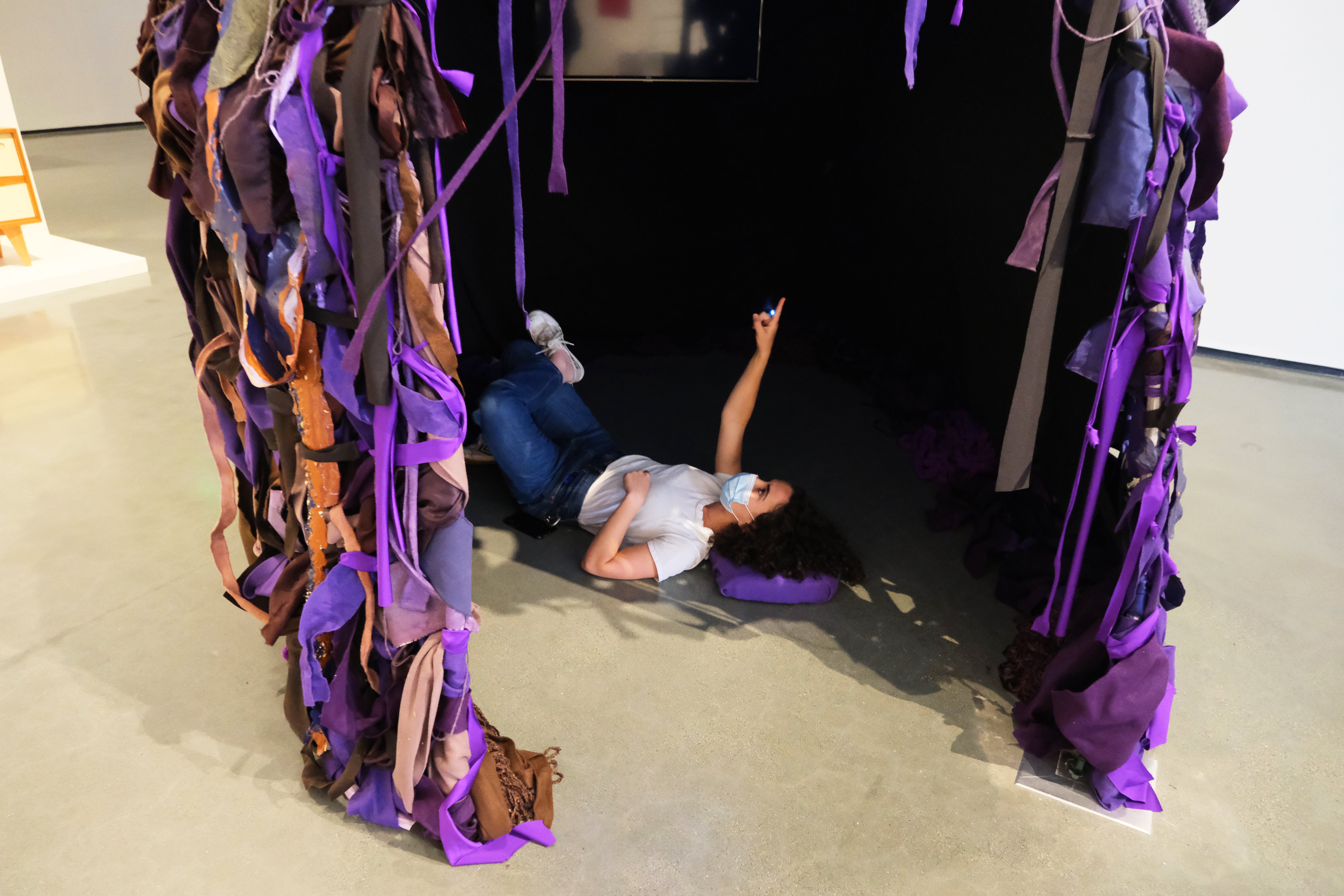 Large purple sculpture