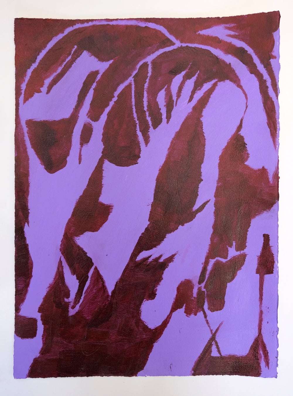 Photo of maroon and purple feathery abstract drawing