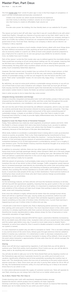 Tesla Master Plan