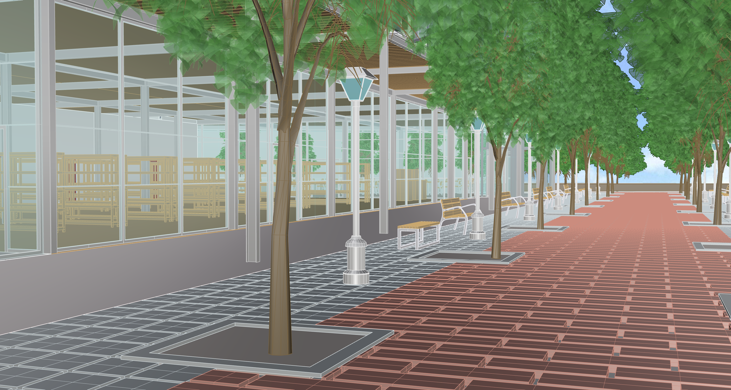 Perspective View in the Walkway