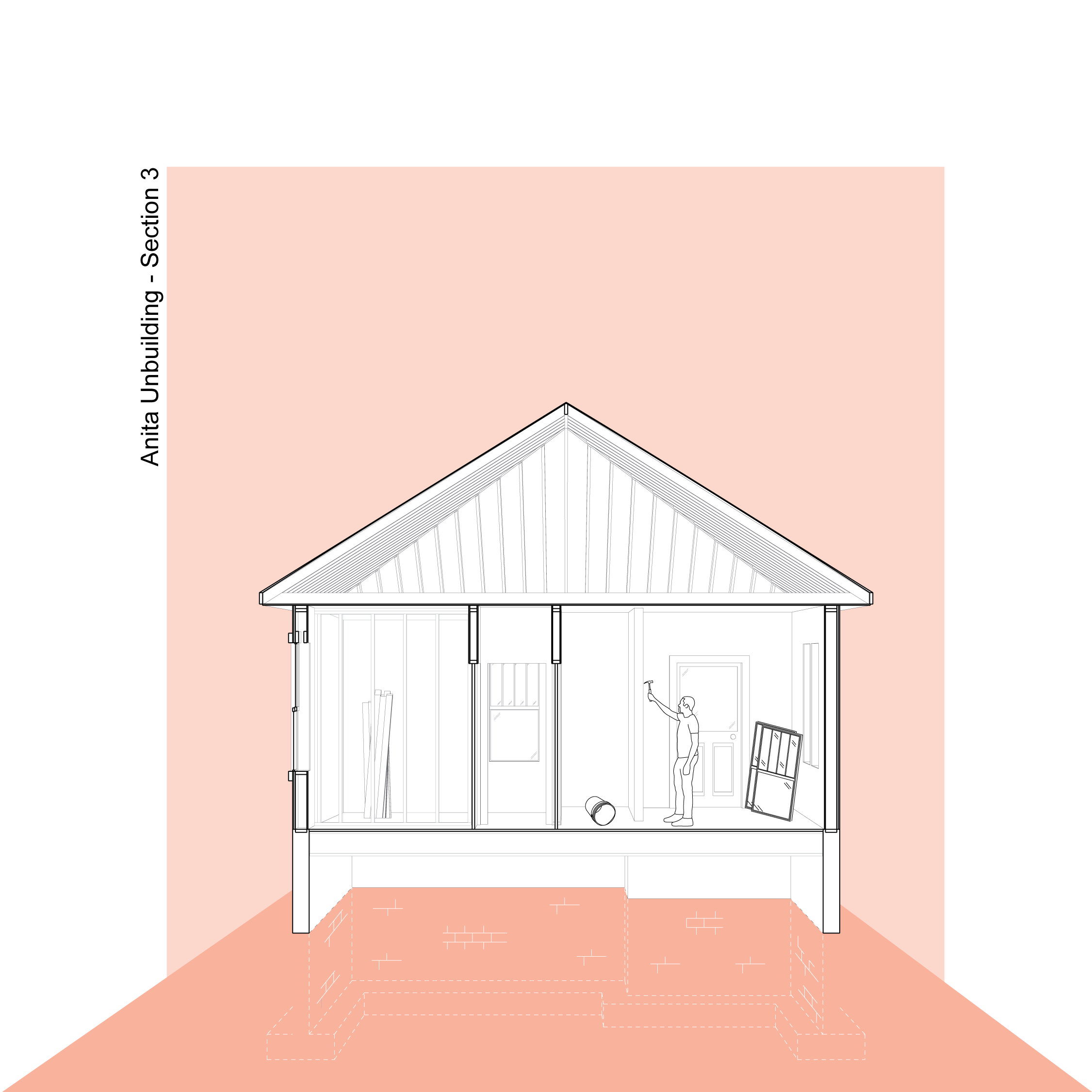 The Anita is the main subject within this thesis and acts as the first round of material to be subjected to unbuilding in the neighborhood, as it is in a traditional construction sense at the end of its life span.