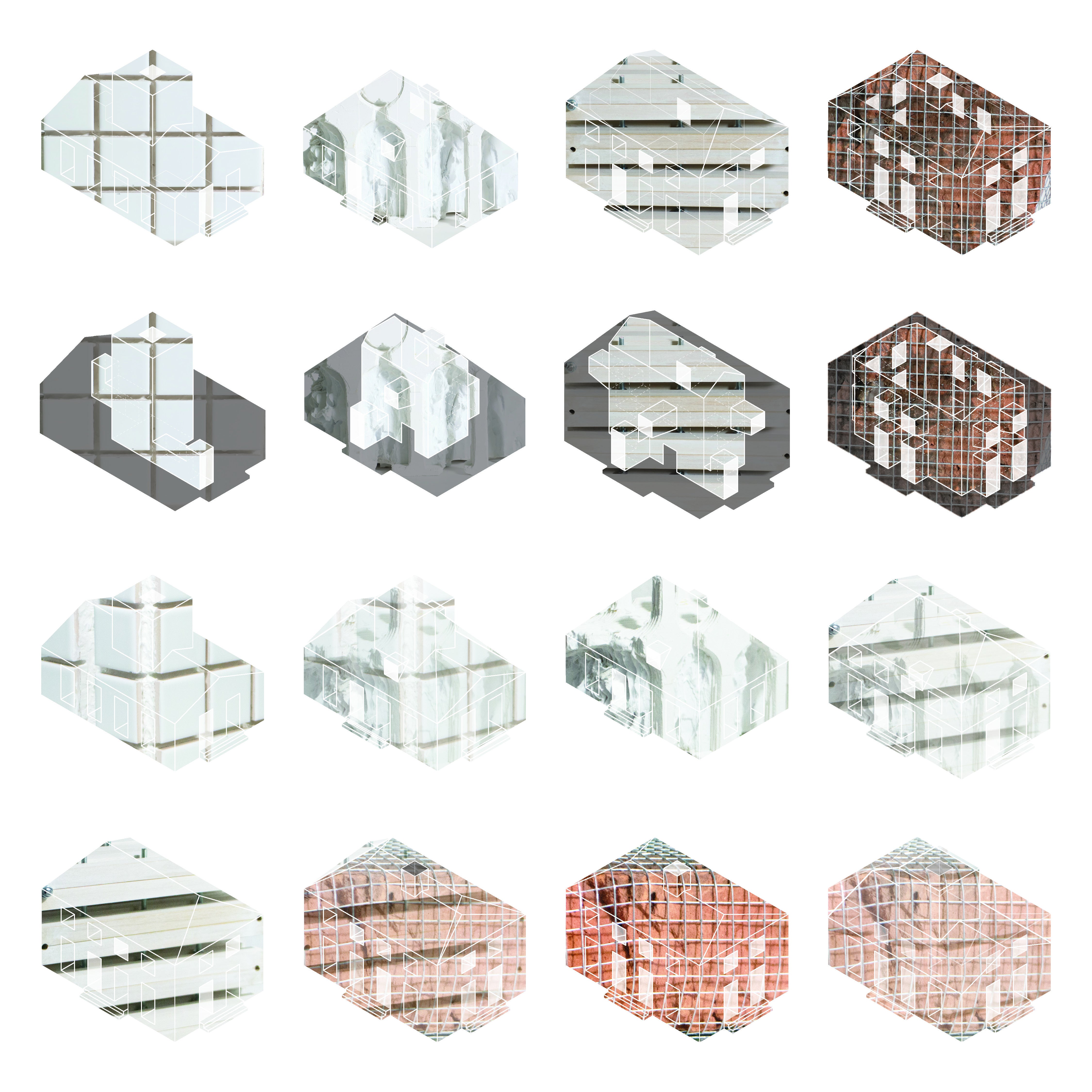 Exterior to interior shift diagrams, form shifts as interior expands