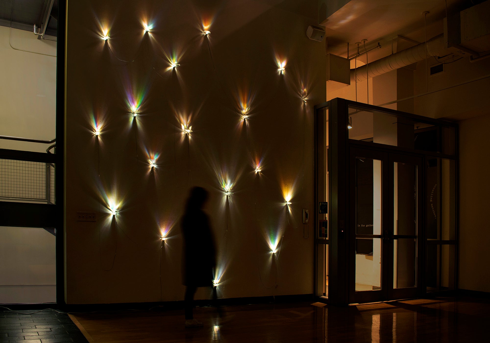 Installation photo of the 'Stressed Flowers'