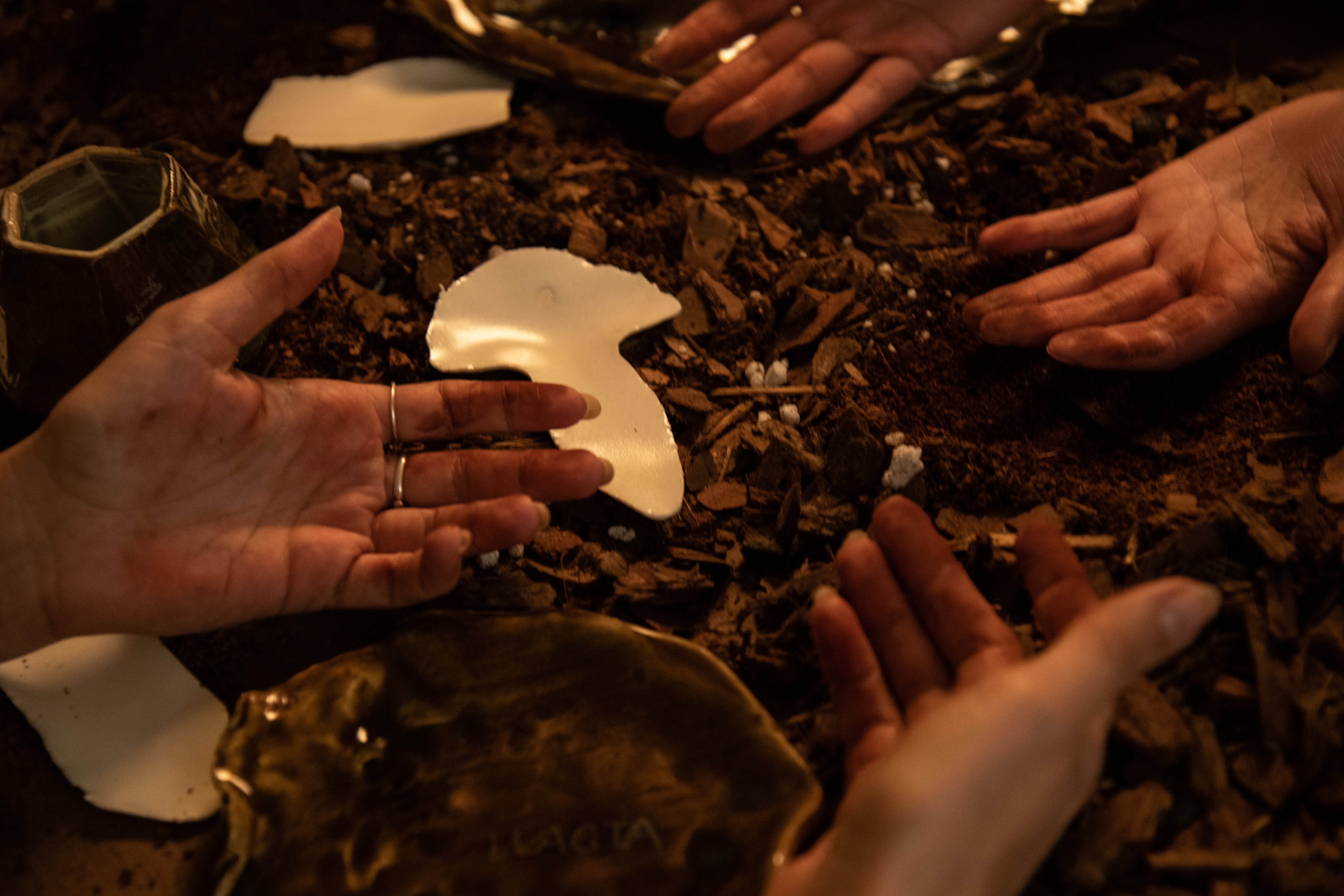 stained hands