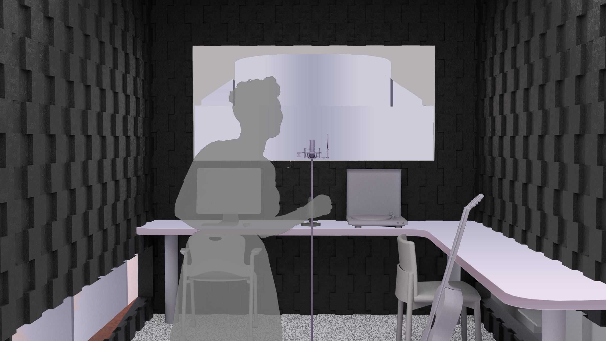 Rendered view from one of the recording rooms.