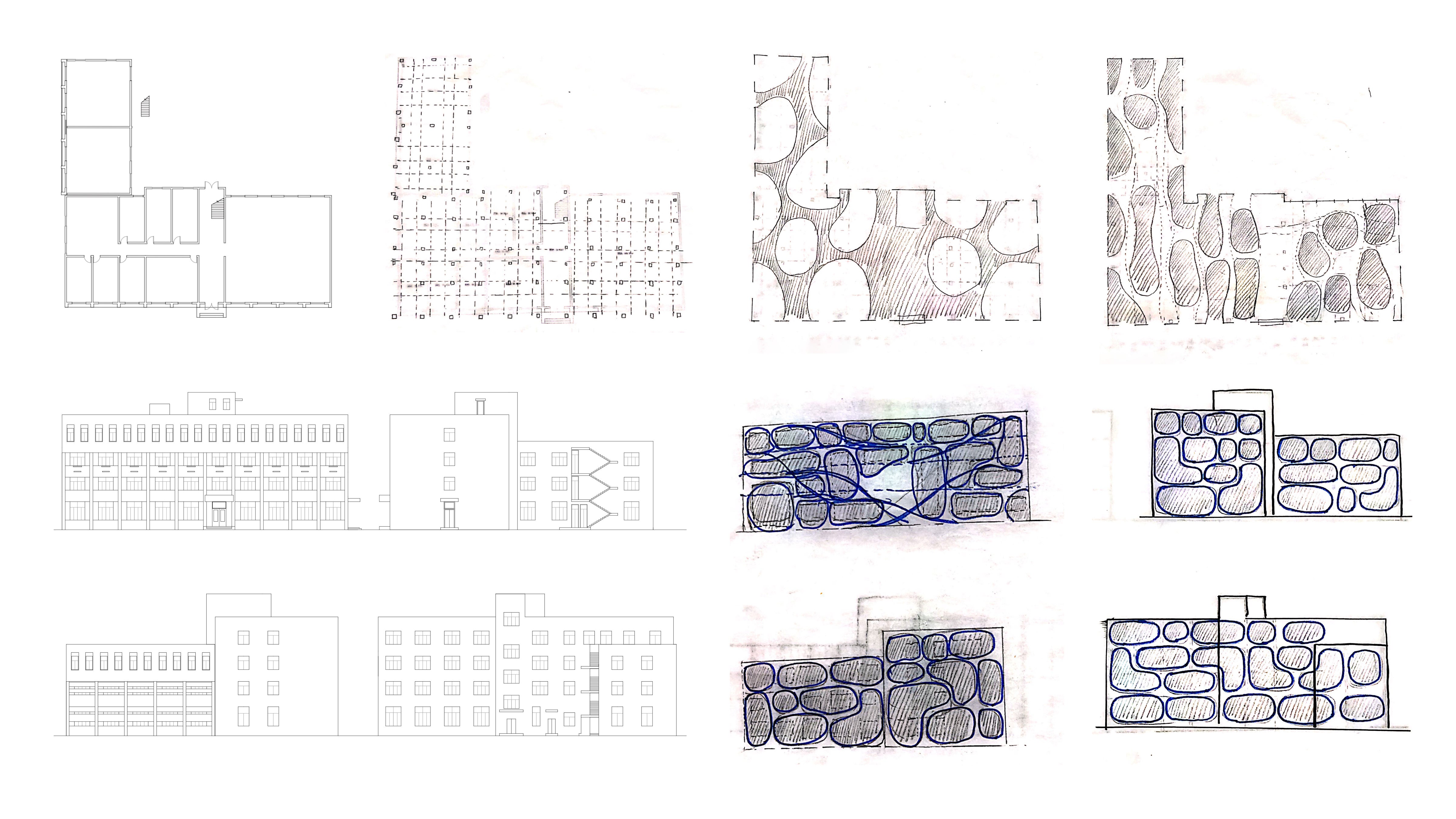 In the intervention, all the loading structure, the facade and some part of the floor will still stay the same and other parts of the building will be demolished. The new space will follow the logic of the column, and window to create a brand new interior experience.