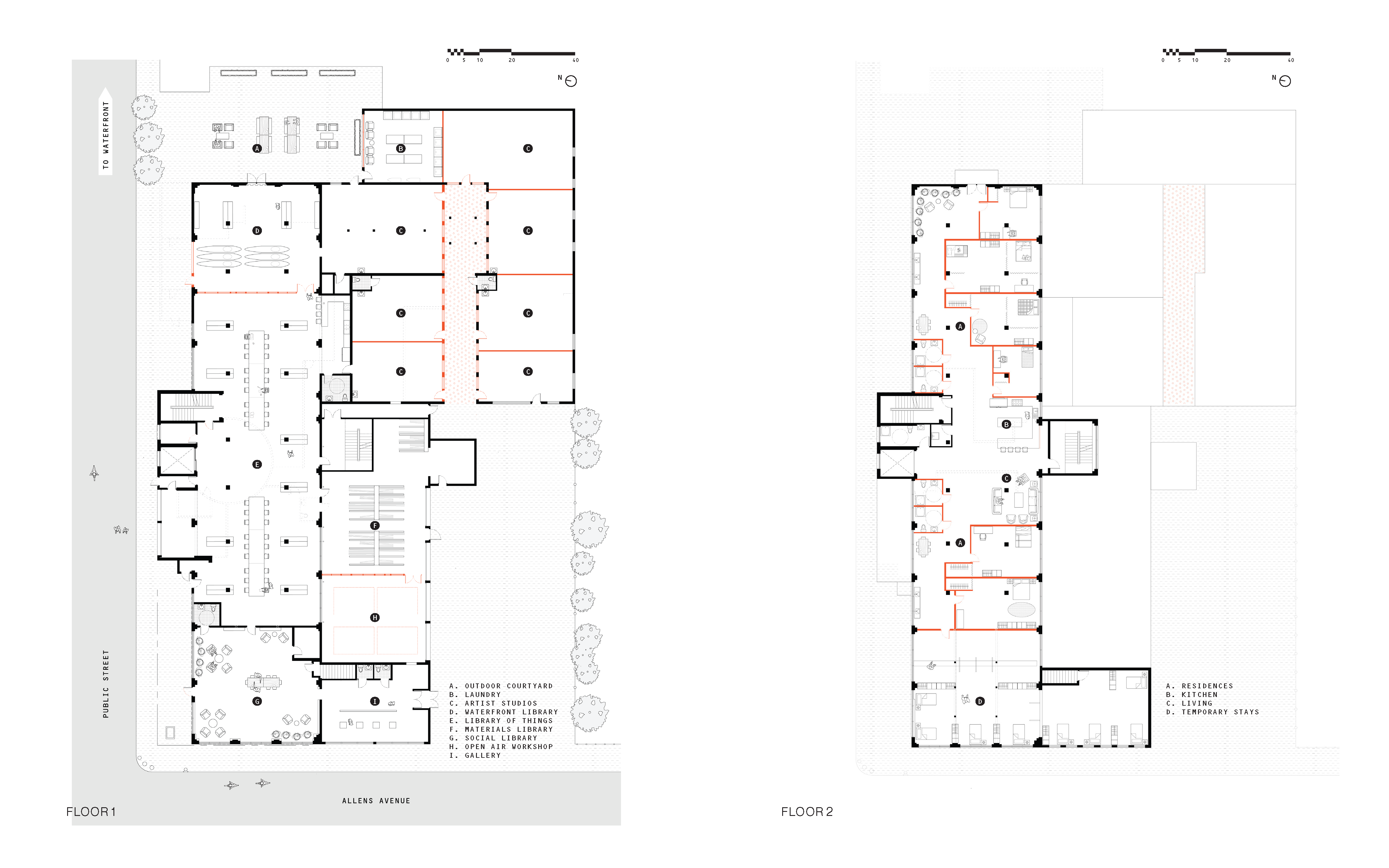 2 floor plans showing first and second floor 