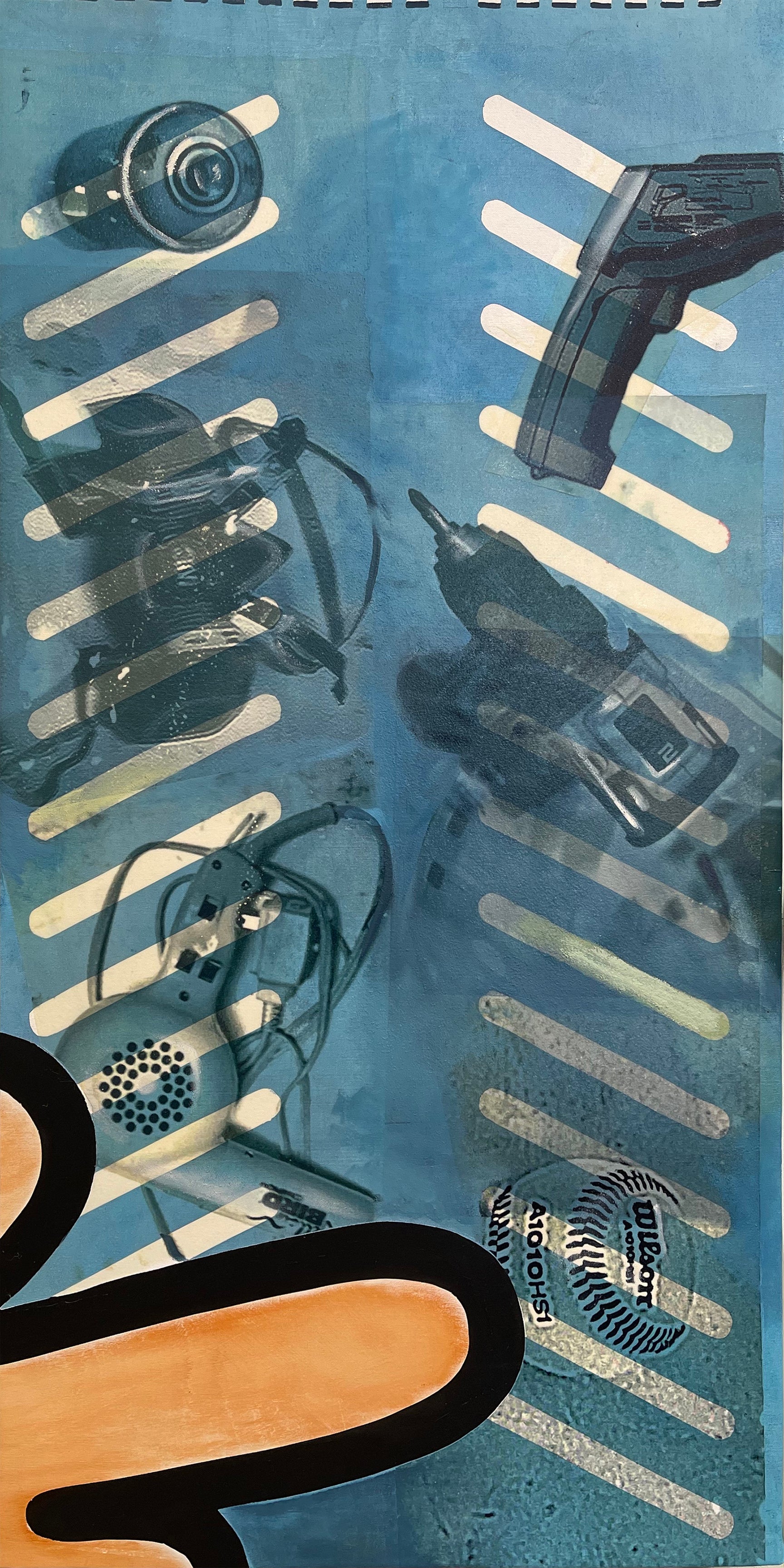 top down shopping basket filled with tools