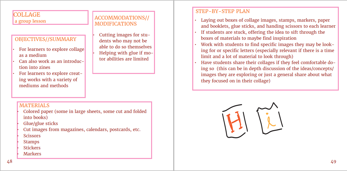 Lesson plan detailing objectives, materials, accommodations, and step-by-step plan