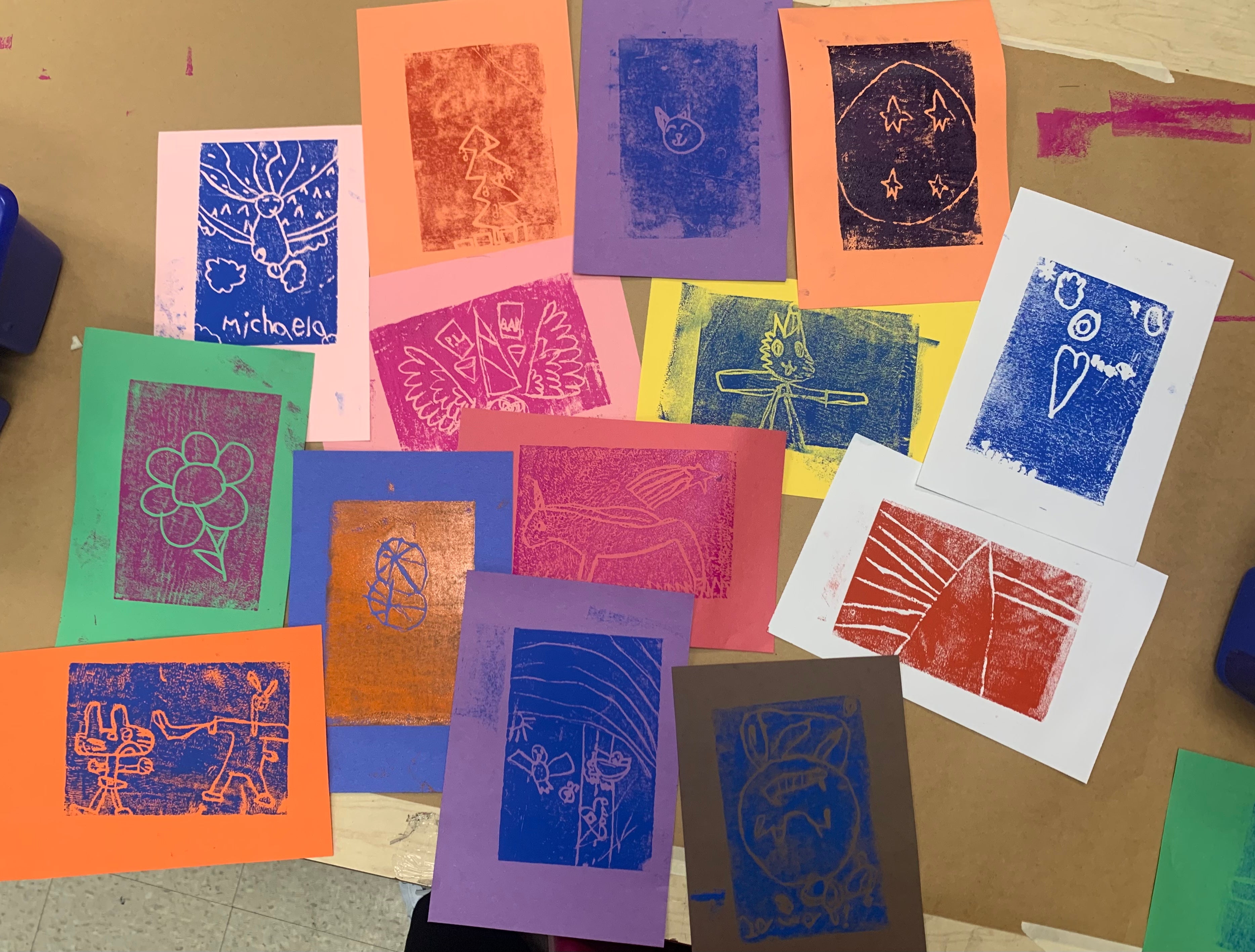 Various colored prints of personal logos 