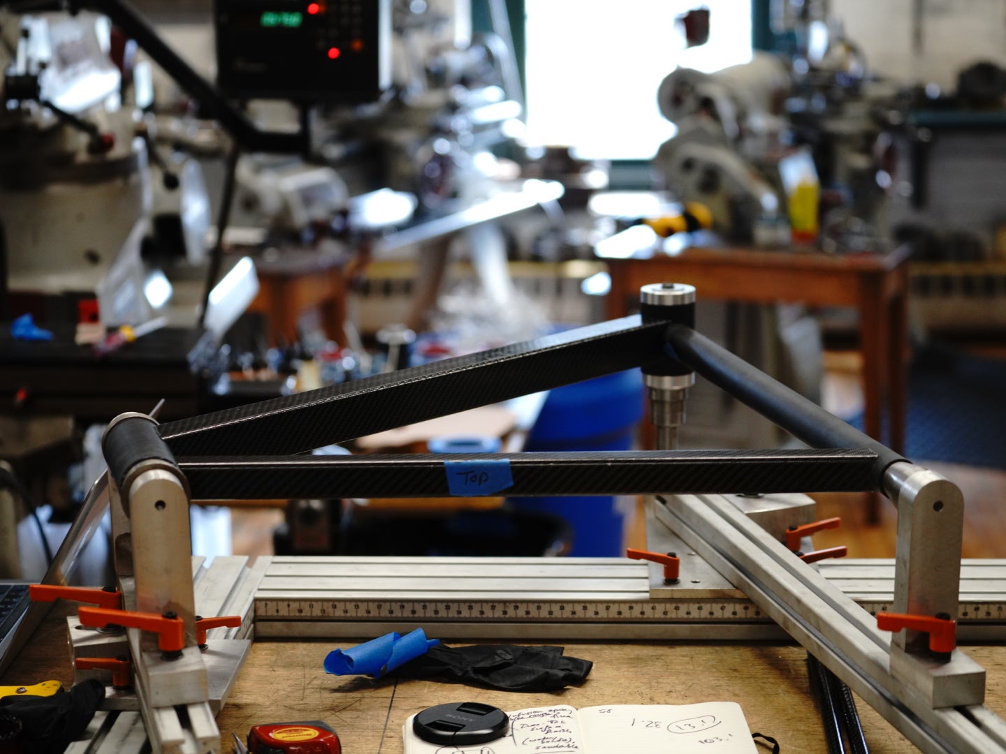 Image of the bicycle frame before glue-up