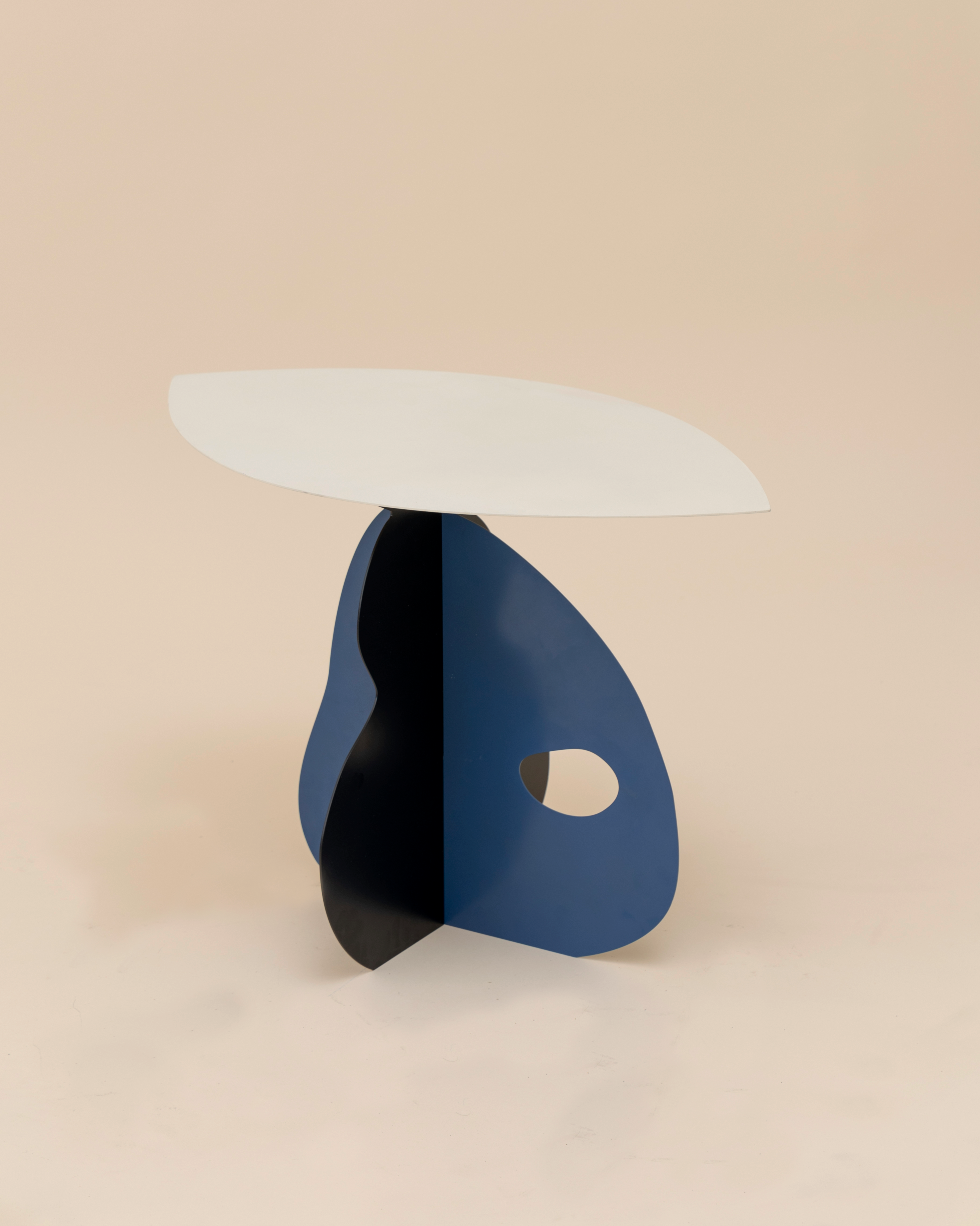 Powder coated steel flat pack table