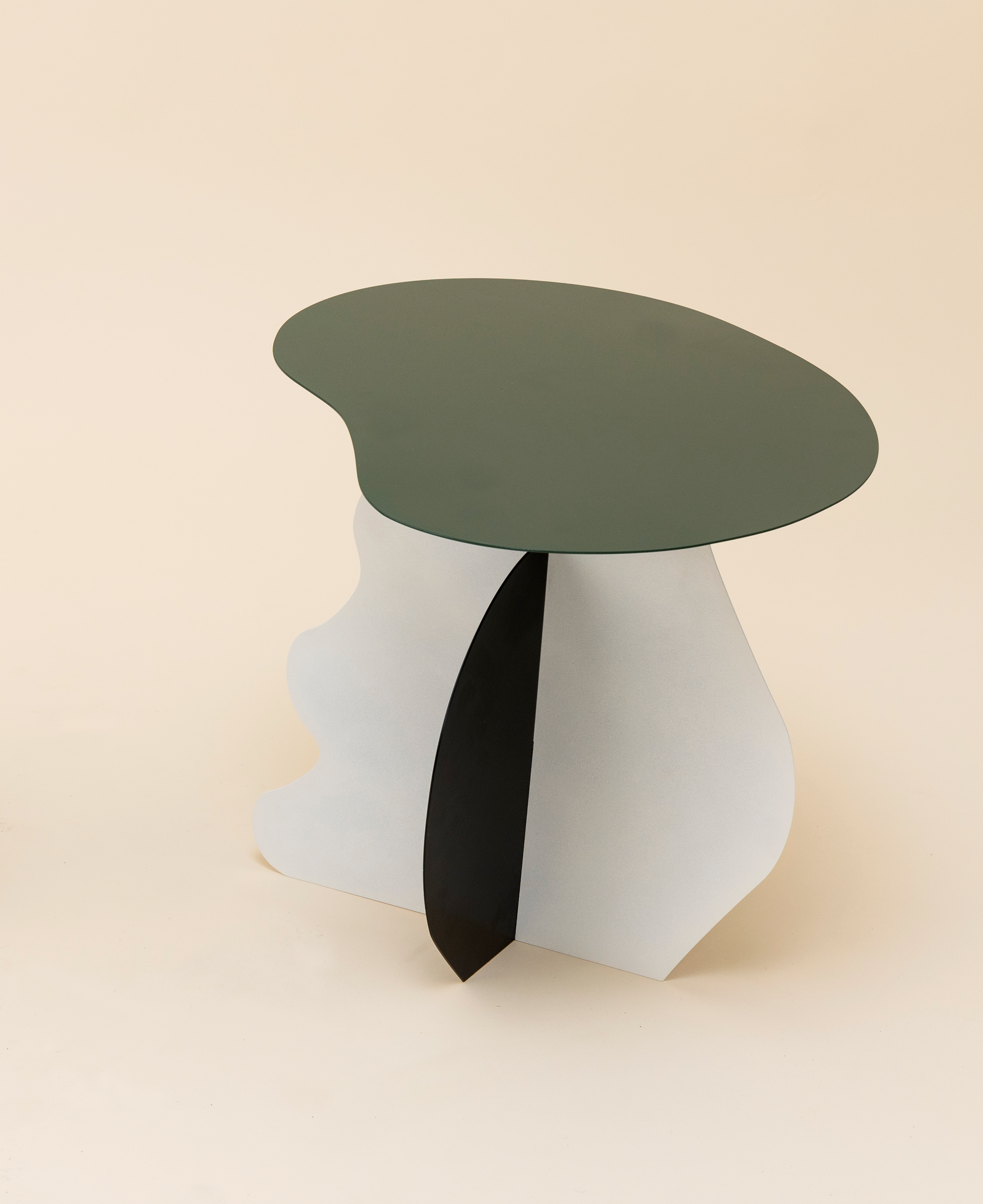 Powder coated steel flat pack table