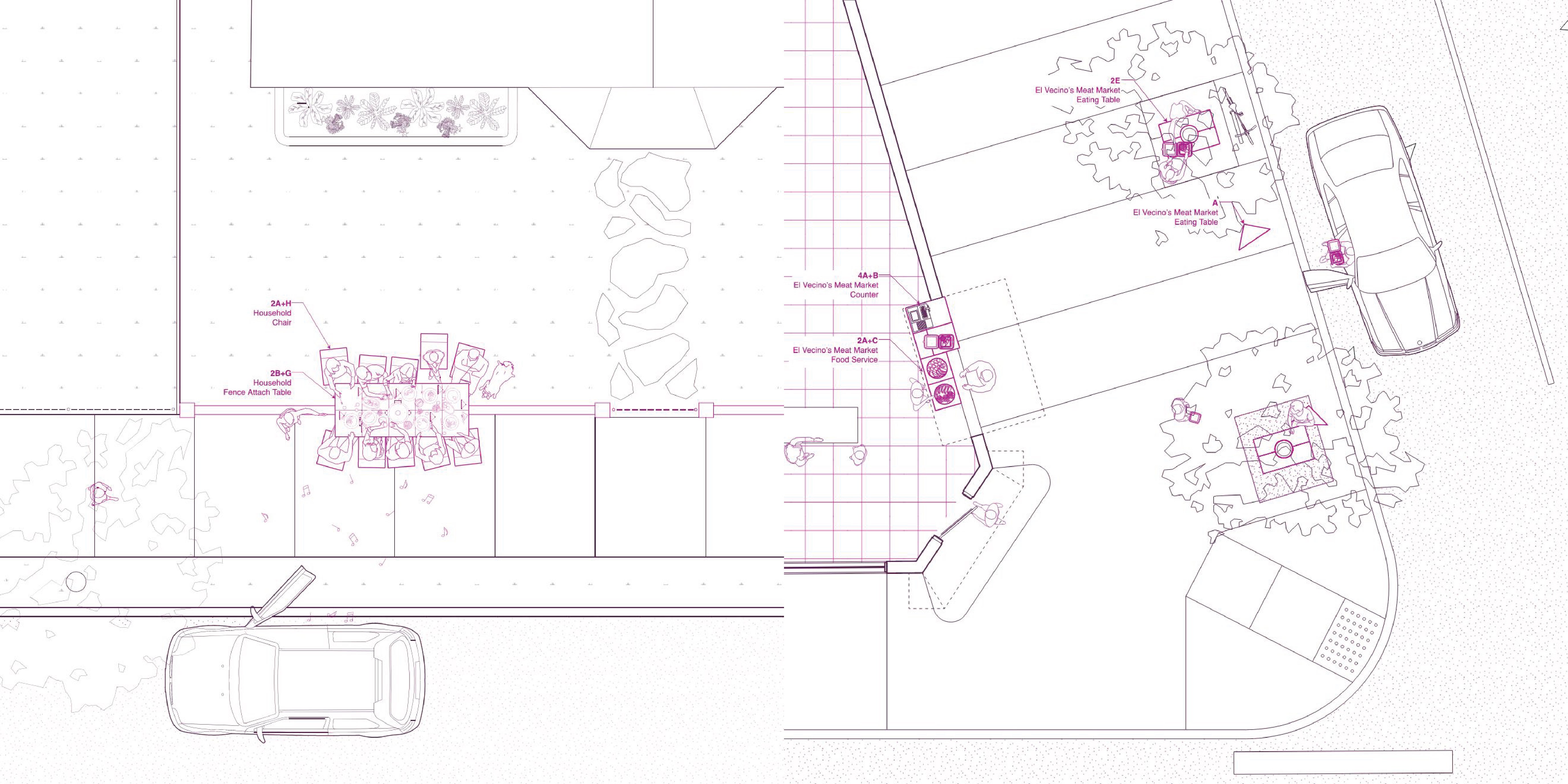 In collaboration with Maria Claudia Chu. Exploring the ways urban street furniture (Las Boquitas) can be used on public street assets to facilitate opportunities to share, eat, sell and play with food. 